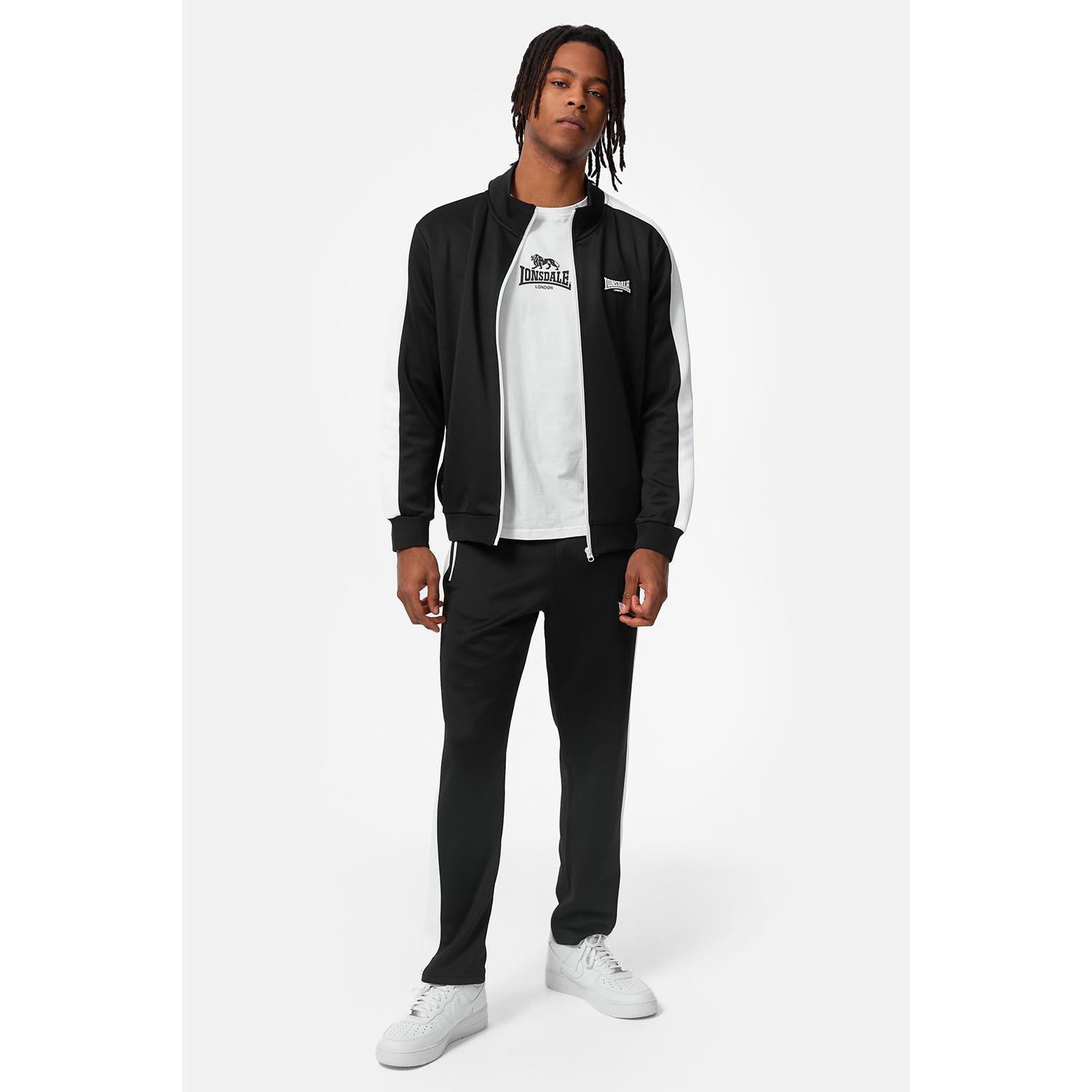 Lonsdale Tracksuit, Manhay, black-white XXXL