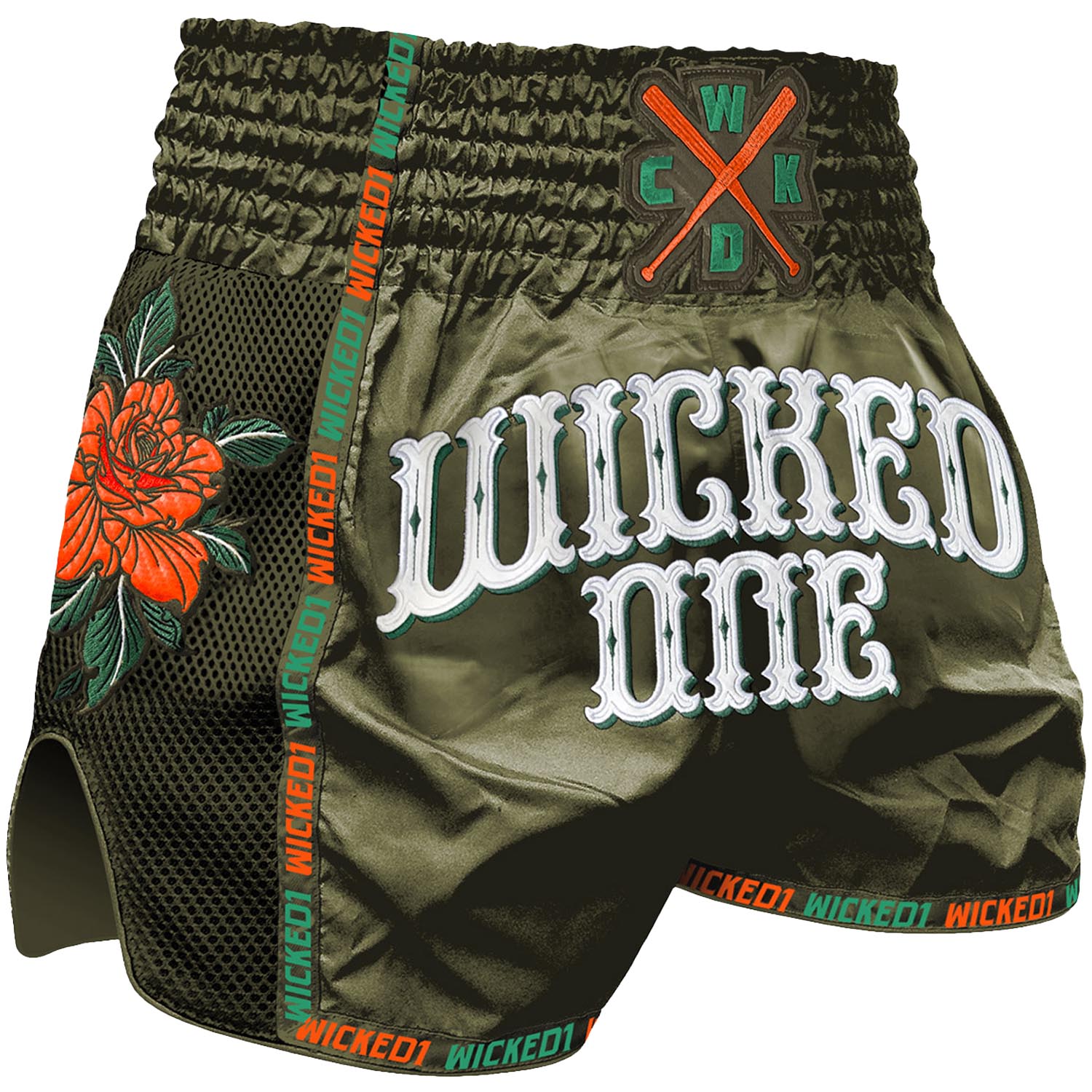 Wicked One Muay Thai Shorts, Bandido, olive