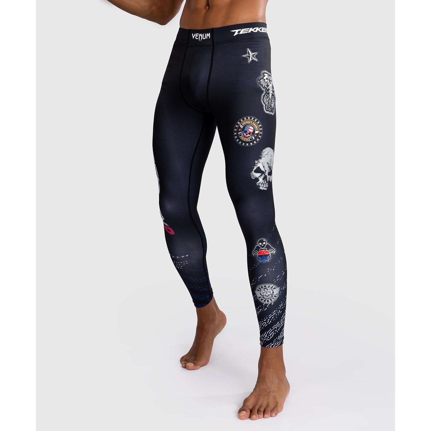 VENUM Compression Pants, Tekken 8 x Paul Phoenix, black-blue, XL