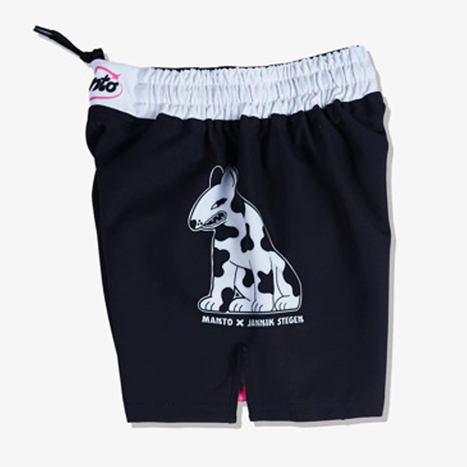 MANTO MMA Fight Shorts, Kids, Dogs, black-pink, XXL