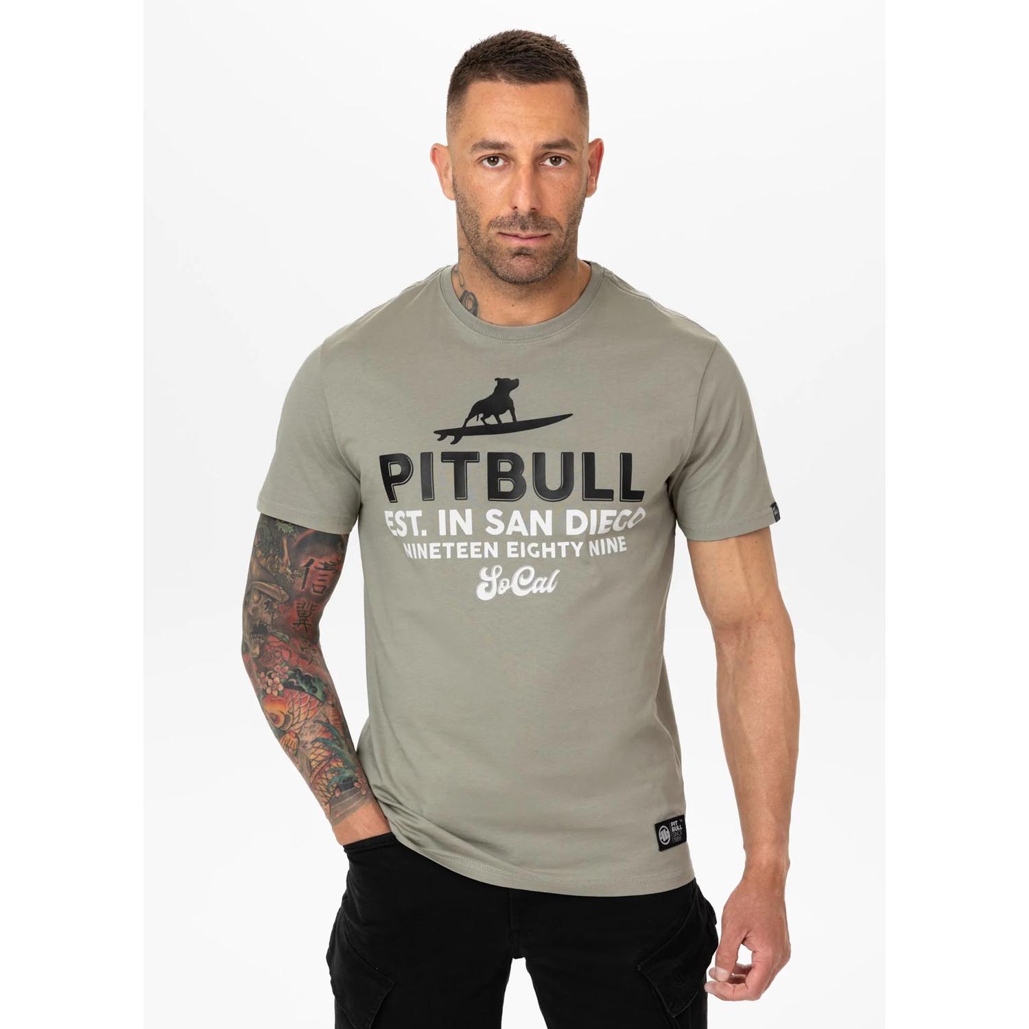 Pit Bull West Coast, T-Shirt, Surfing Dog, grey, XXXL