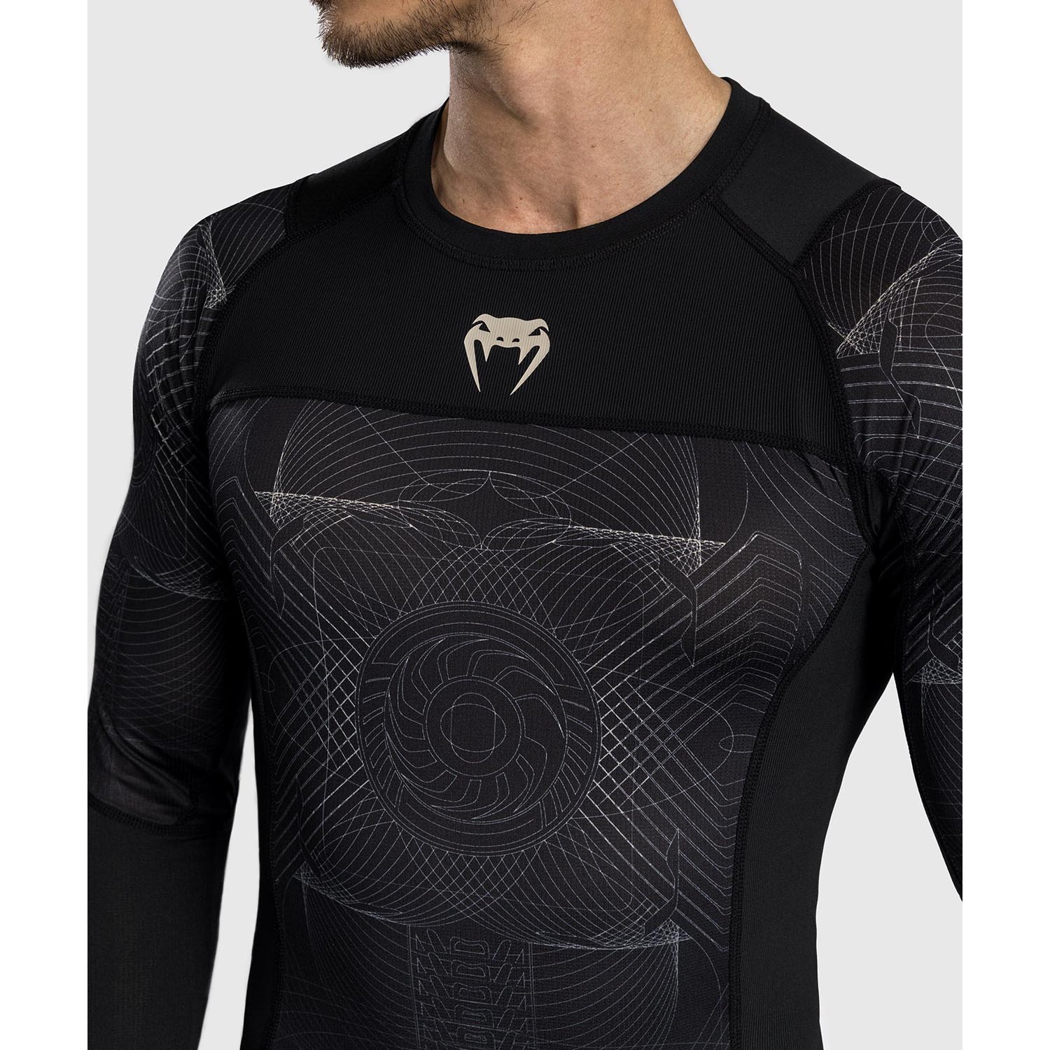 VENUM Rashguard, L/S, G-Fit Air, black-beige, XXL