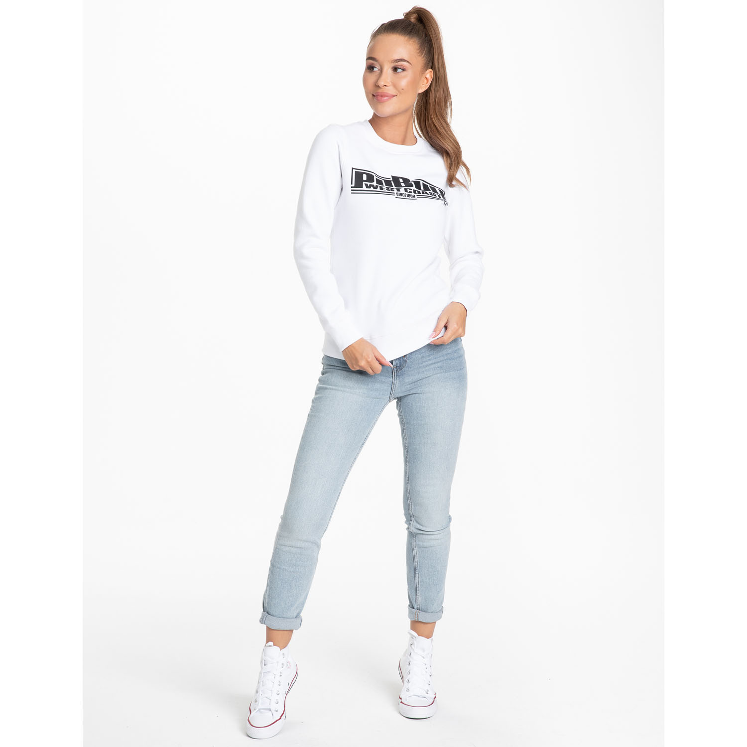 Pit Bull West Coast Pullover, Women, Boxing 21, white, L
