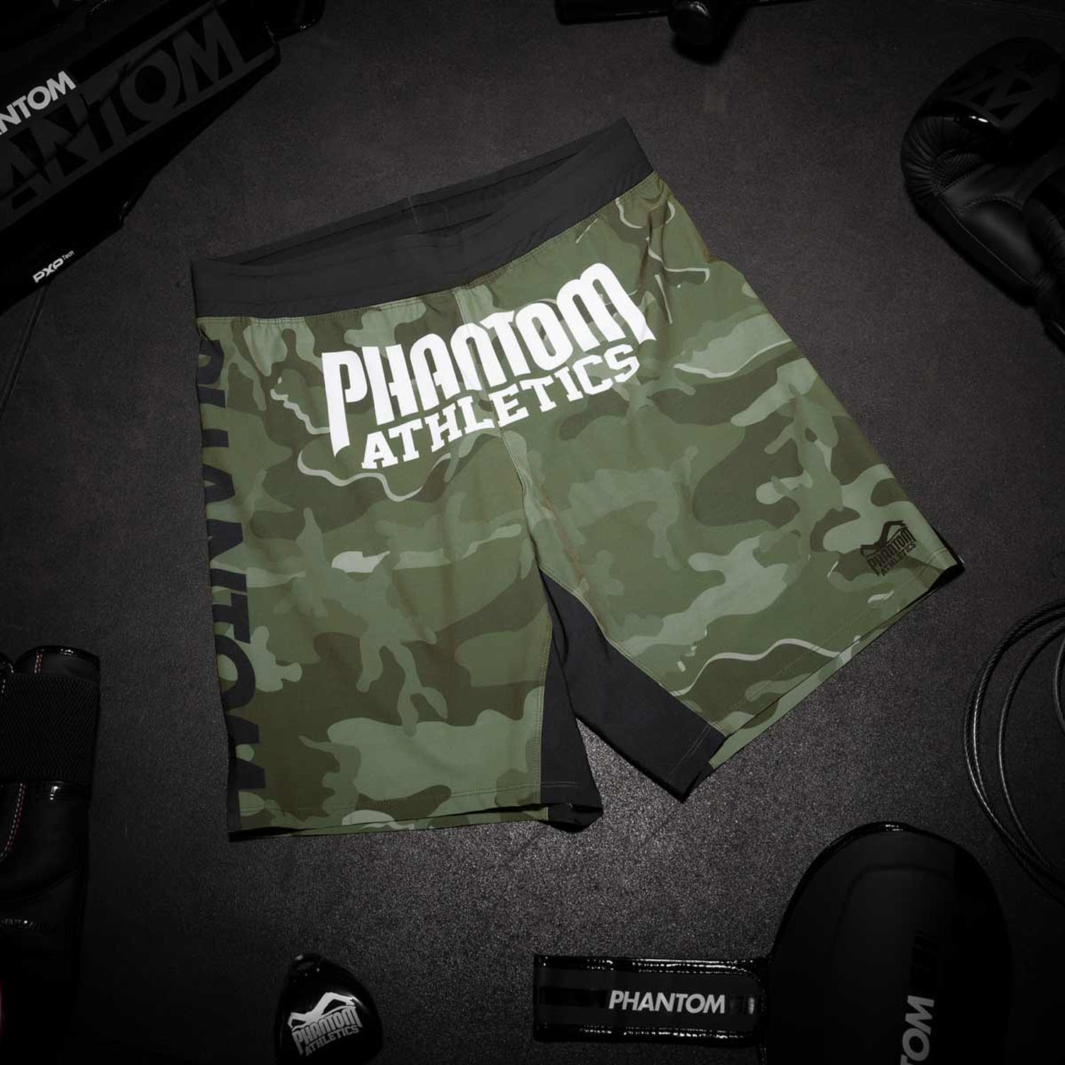 Phantom Athletics MMA Fight Shorts, Flex, Woodland, XXL