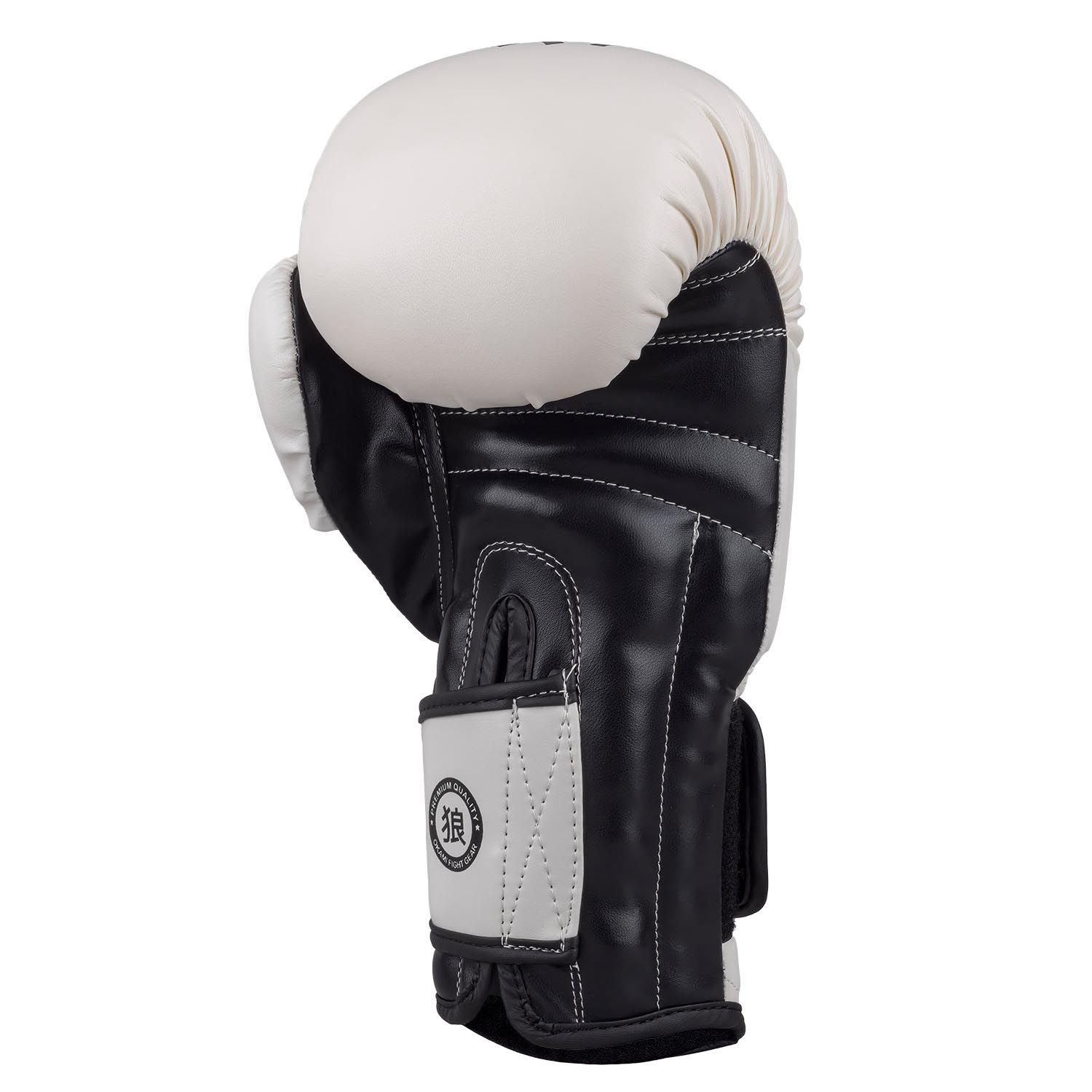 OKAMI Boxing Gloves, Rumble, white-black, 10 Oz