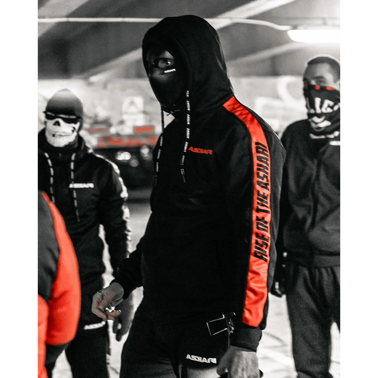 ASKARI Zip Hoody, Monstro, black-red, M