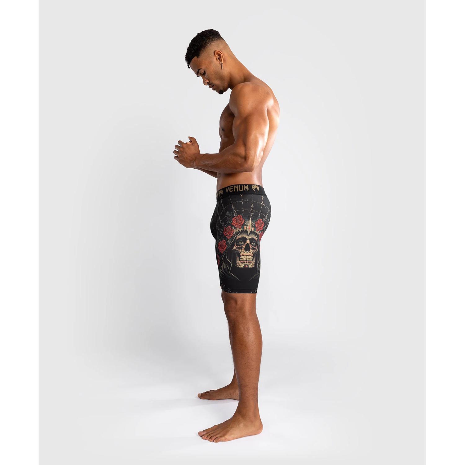 VENUM Compression Shorts, Santa Muerte 5.0, black-gold, XL