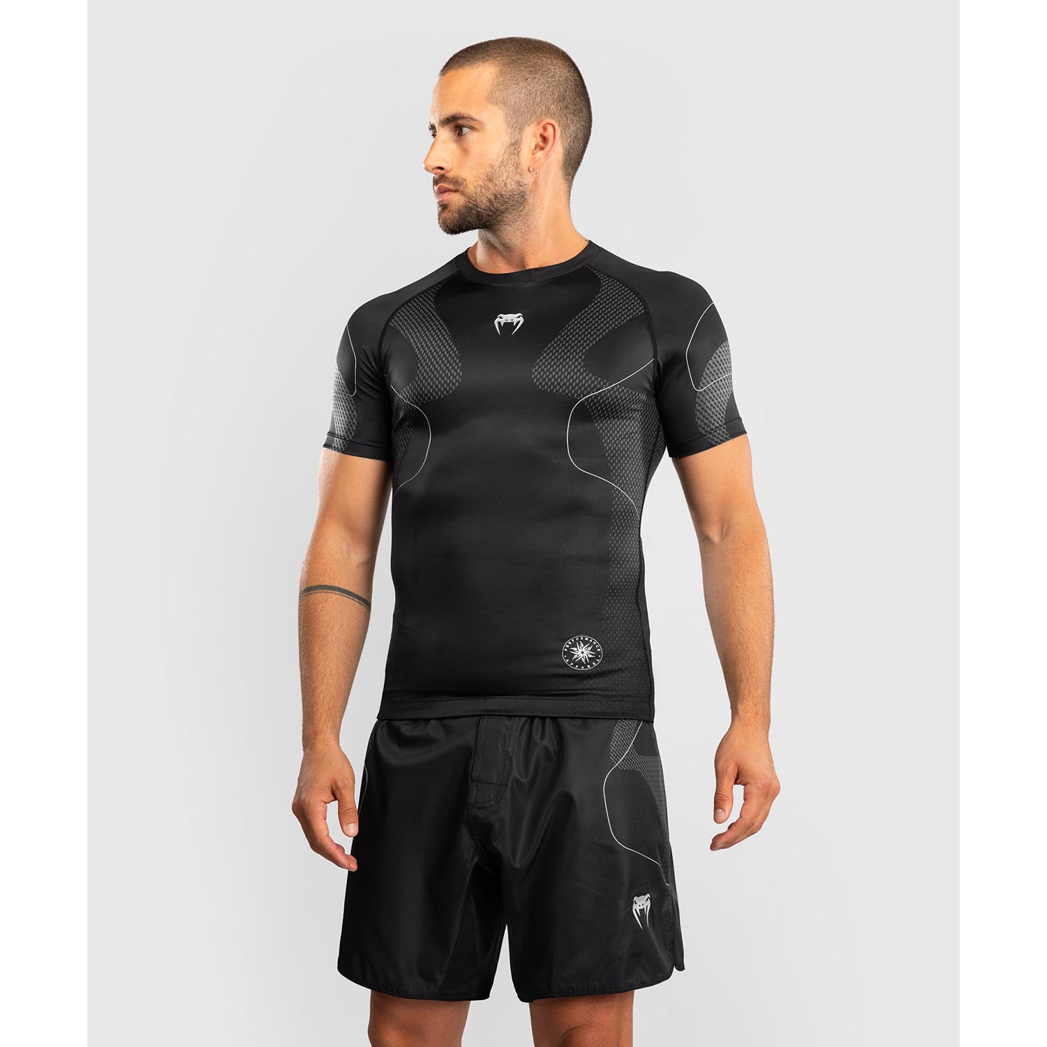 VENUM Rashguard, S/S, Nexus, black-silver, XXL
