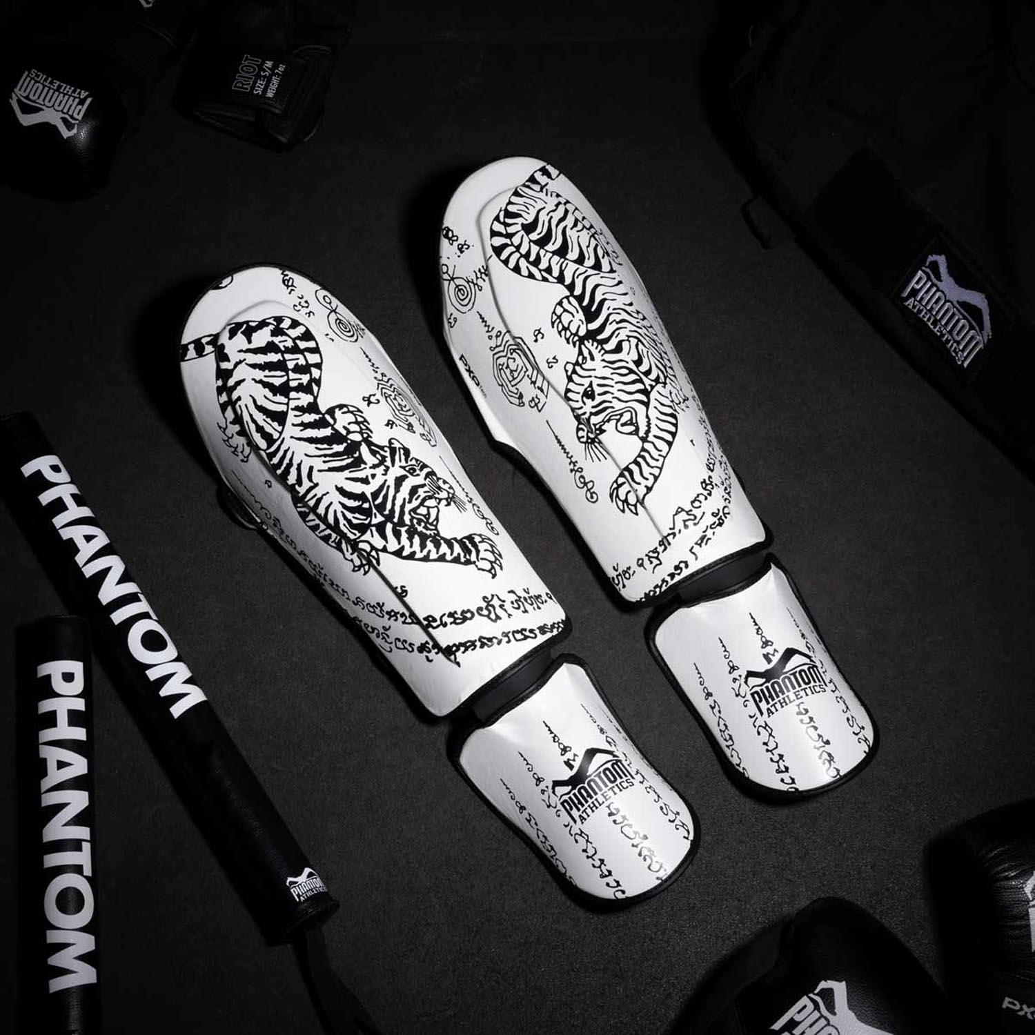 Phantom Athletics Shin Guard, Muay Thai, white, L/XL