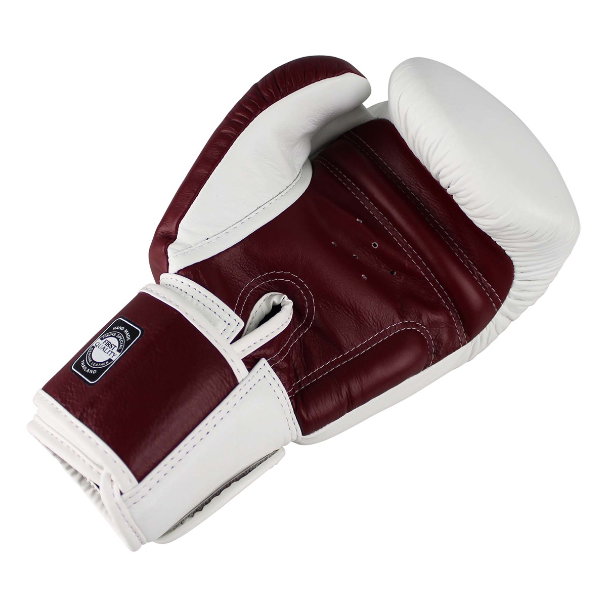 TWINS Special Boxhandschuhe, Leder, BGVL-3, weiß-weinrot, 12 Oz