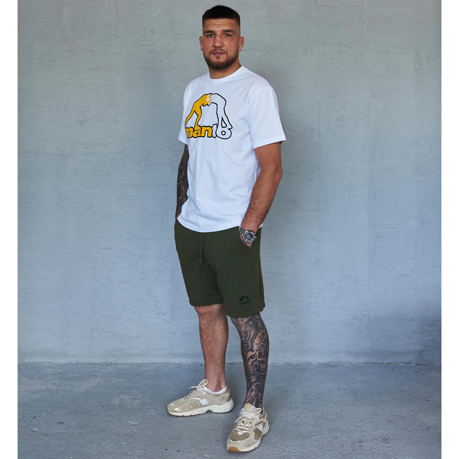 MANTO T-Shirt, Logo, weiß, XXL