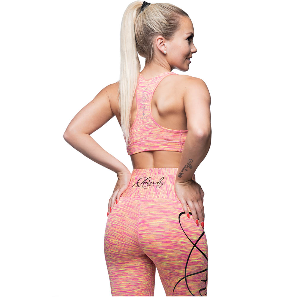 Anarchy Apparel Sports Bra, Cushy, pink-yellow, XS