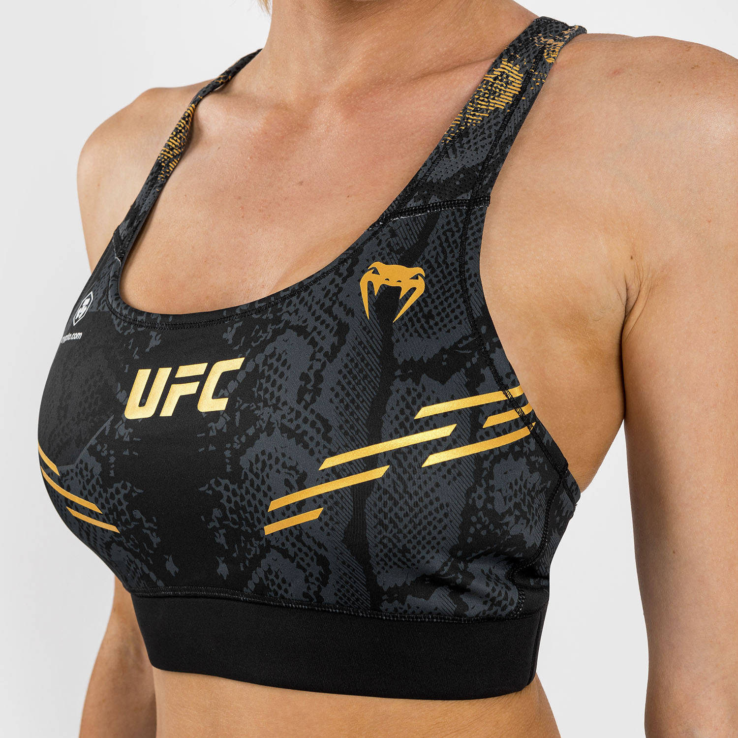 VENUM Sports Bra, Women, UFC Fight Night, Adrenaline, black-gold, XS