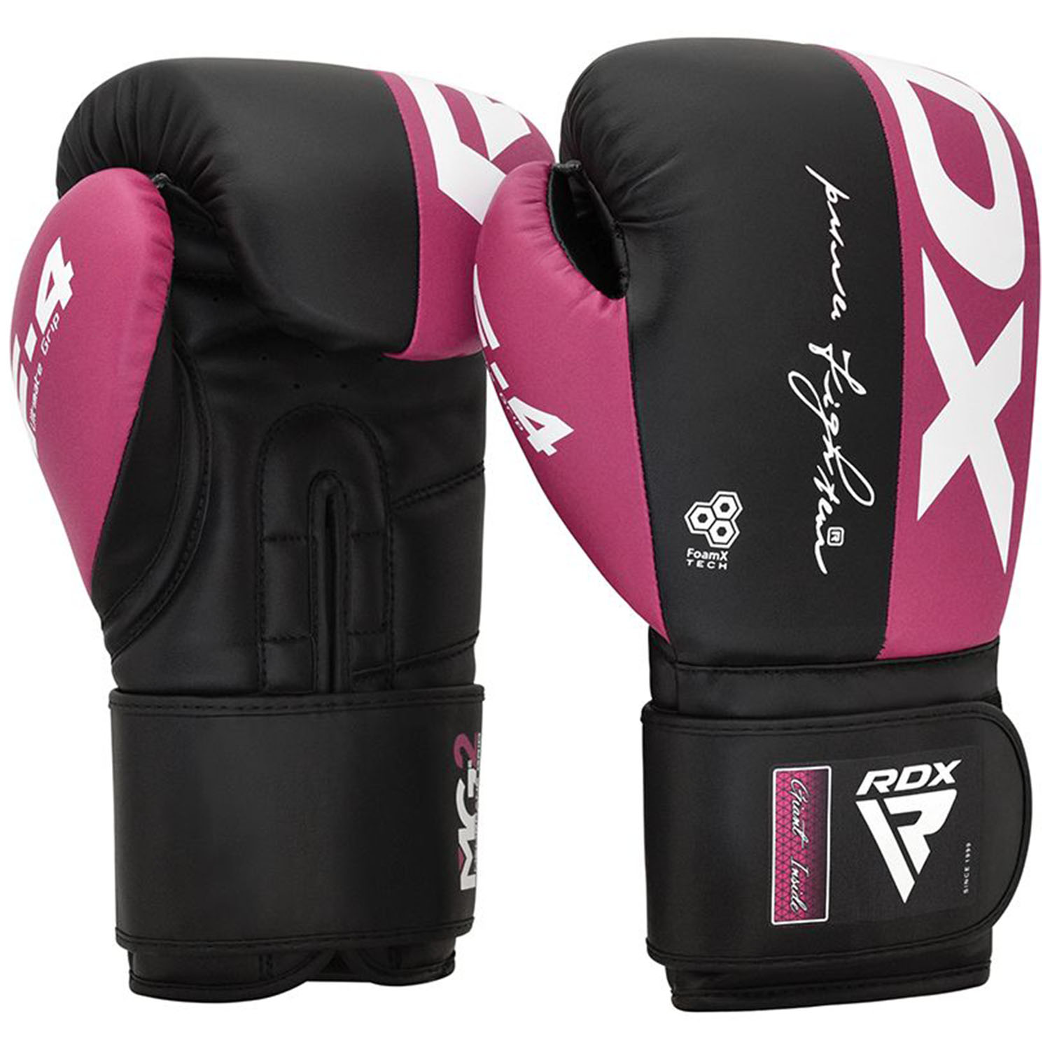 RDX Boxing Gloves, Rex F4, black-Pink, 8 Oz