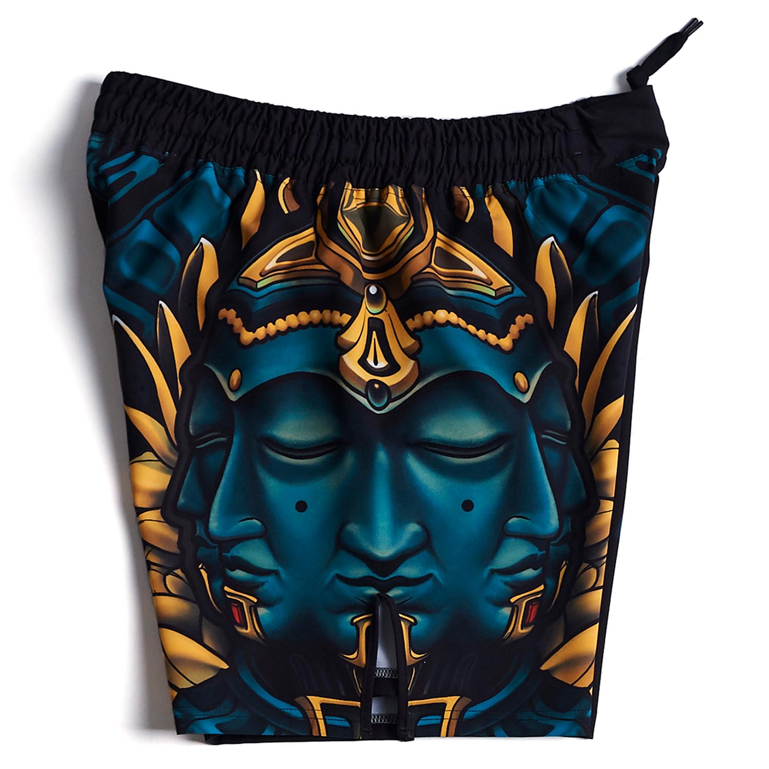 MANTO MMA Fight Shorts, Big Buddha, black-blue, XL