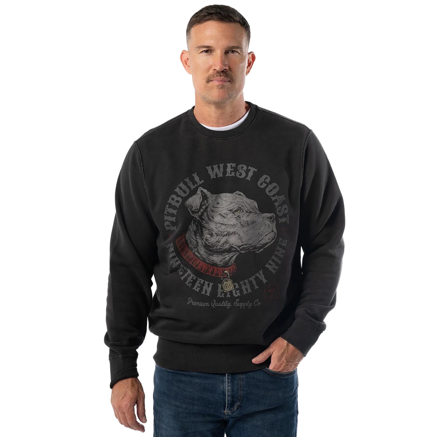Pit Bull West Coast Pullover, Strength And Respect, grey, XXL