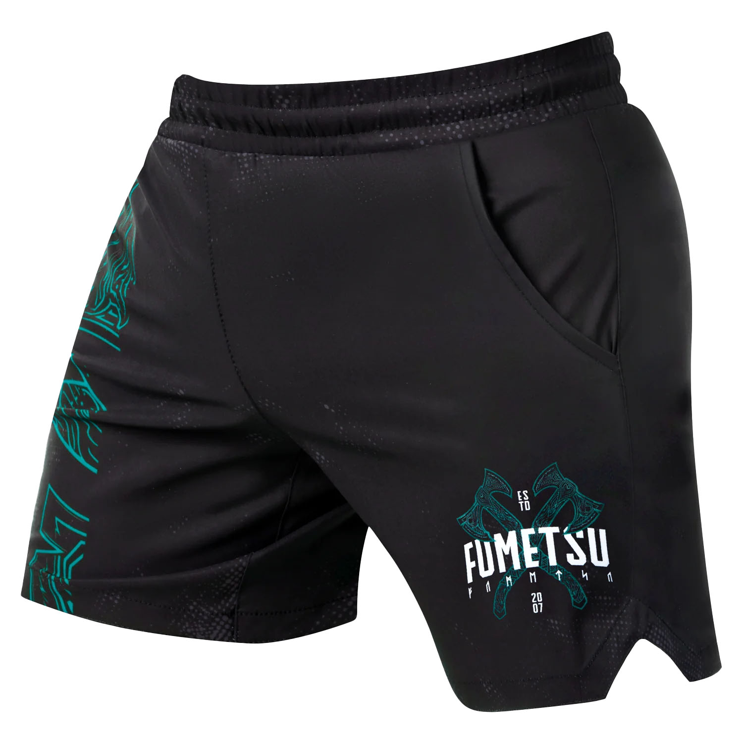 Fumetsu MMA Fight Shorts, Berserker V-Lite, black-blue, XXL