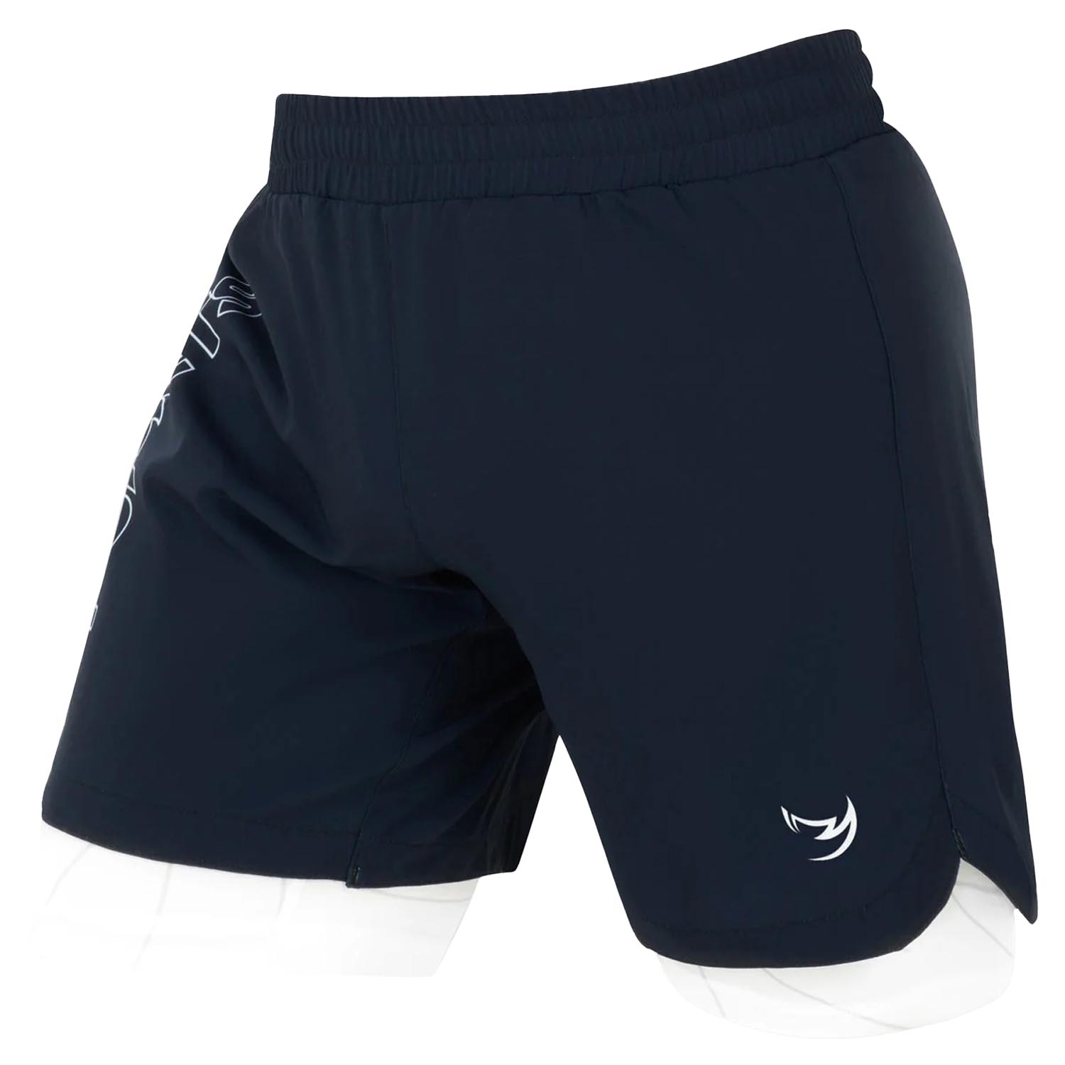 Fumetsu MMA Fight Shorts, Icon, Dual Layer, navy-white, XXL