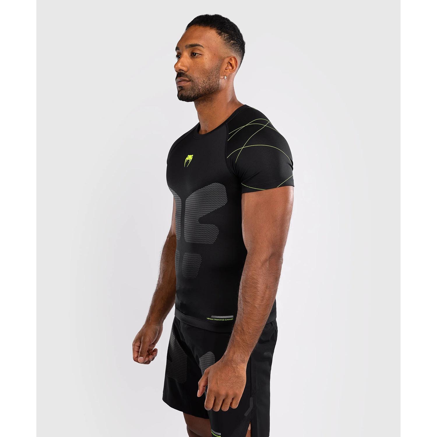VENUM Rashguard, S/S, Training Camp 4.0, black-neon green, XXL