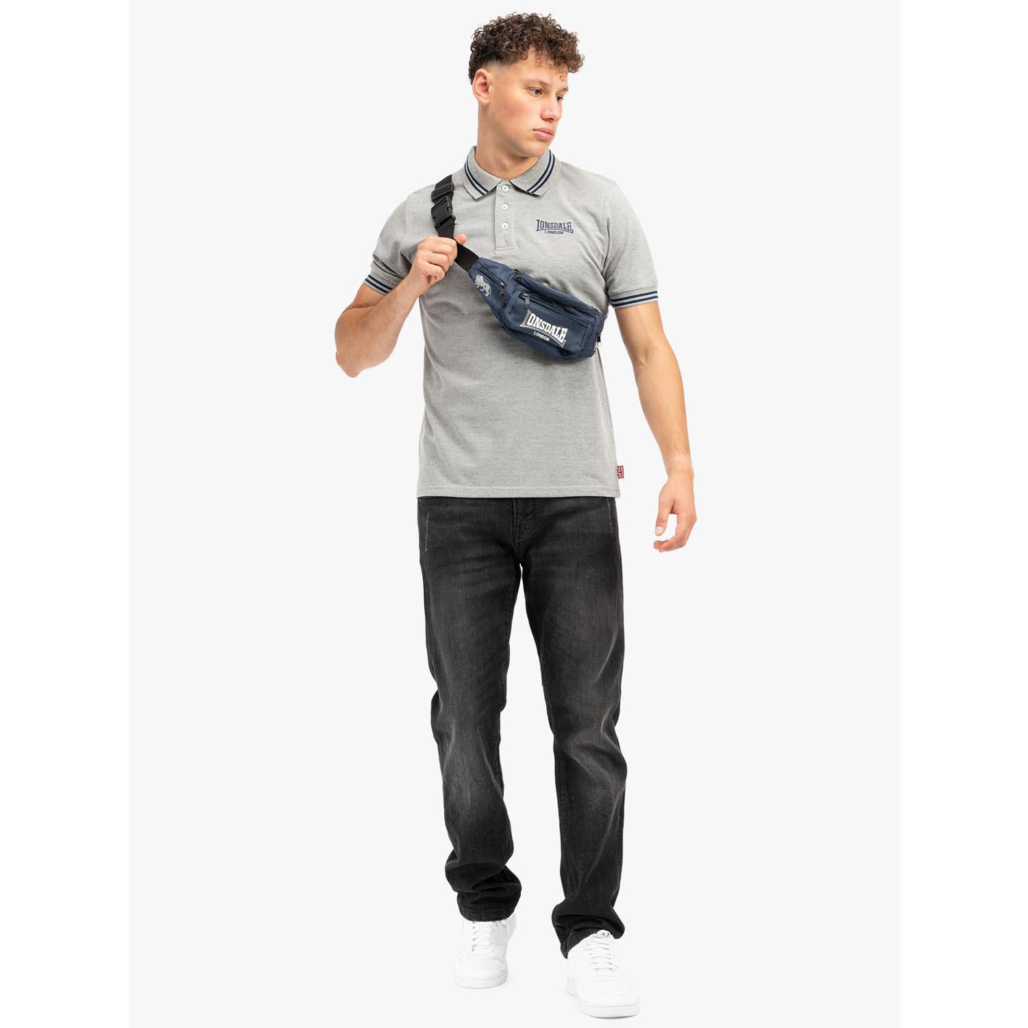 Lonsdale Polo Shirt, Markham, grey, M