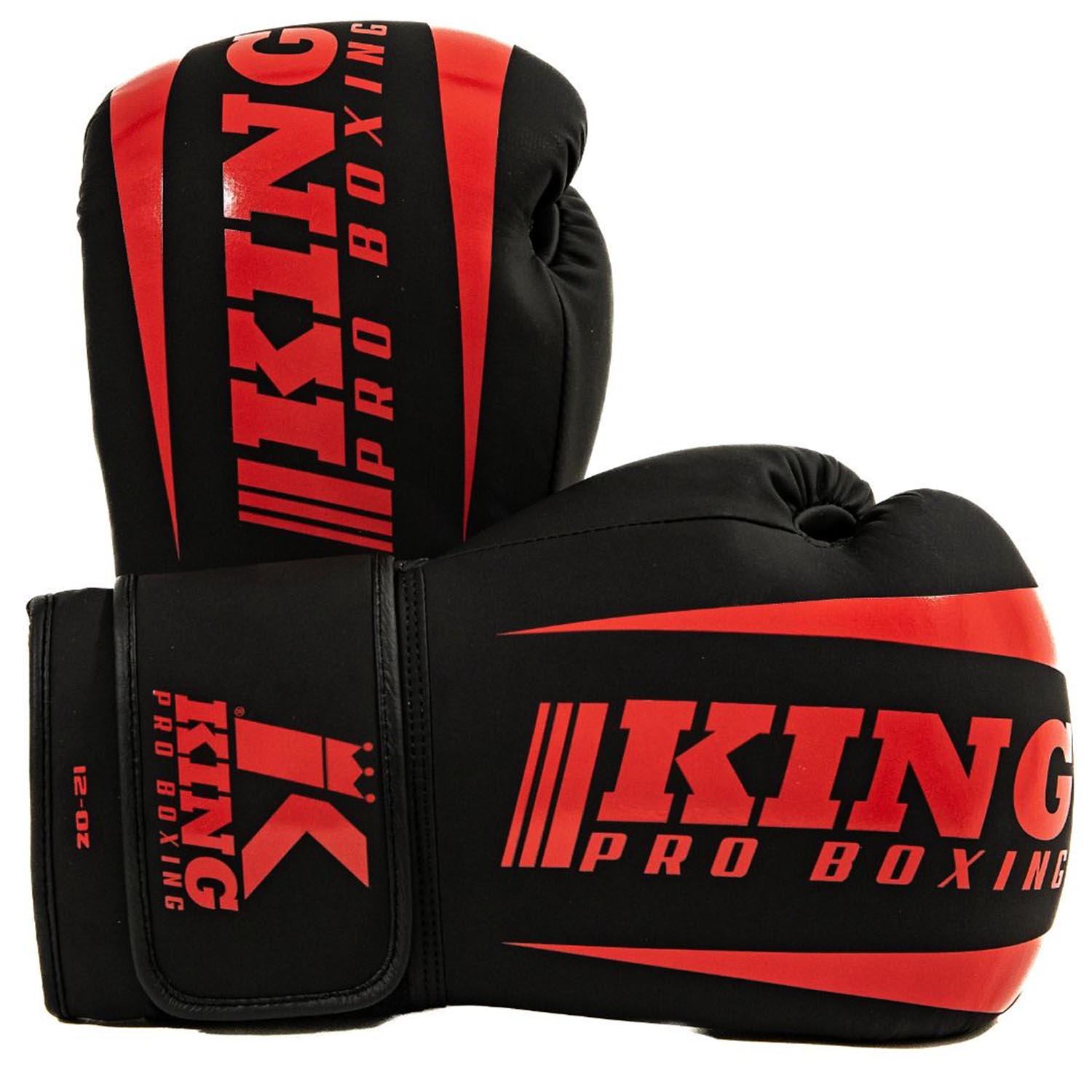 KING PRO BOXING Boxhandschuhe, Revo 8, schwarz-rot, 10 Oz