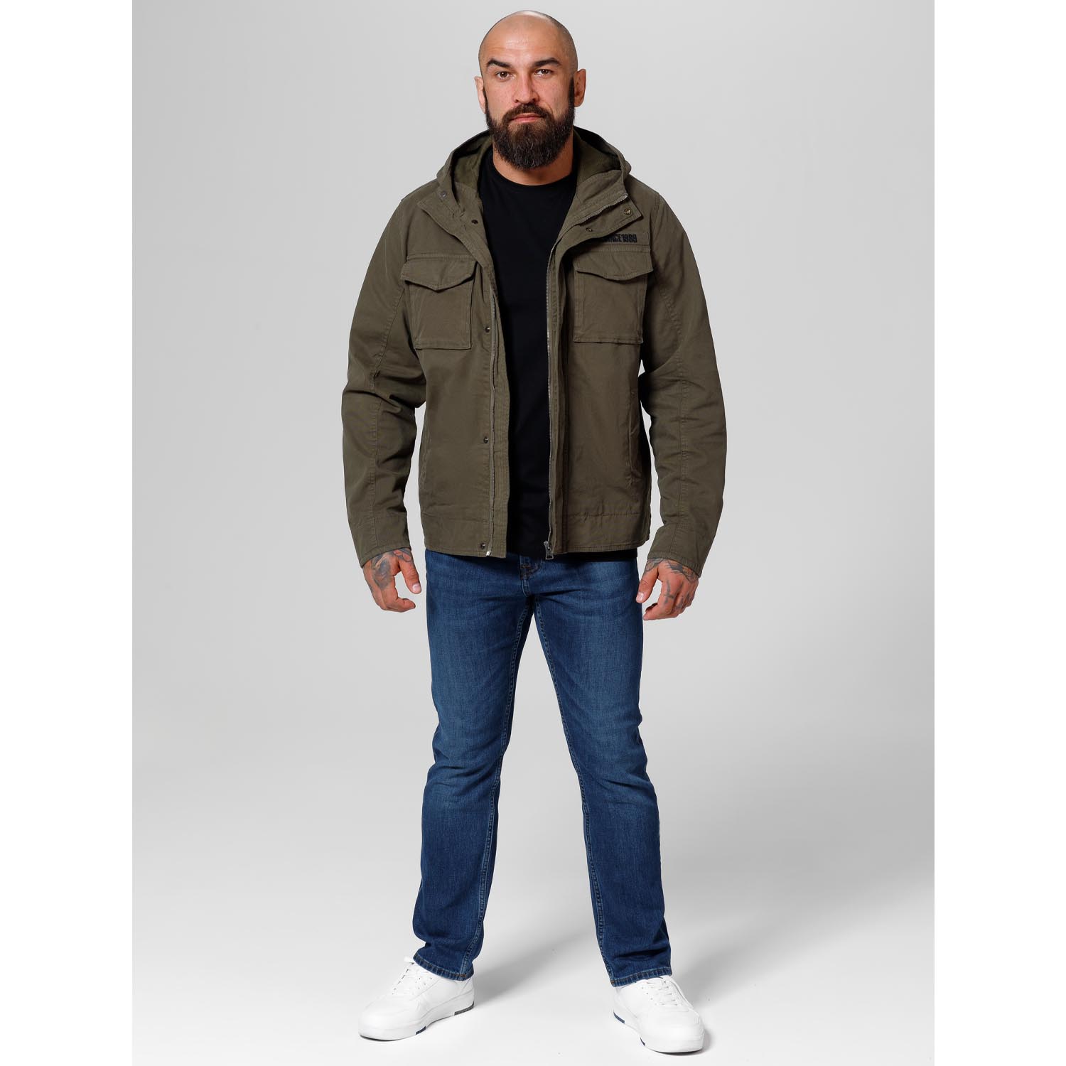 Pit Bull West Coast Jacket, Fallon, Washed Cotton Cargo, olive, XL