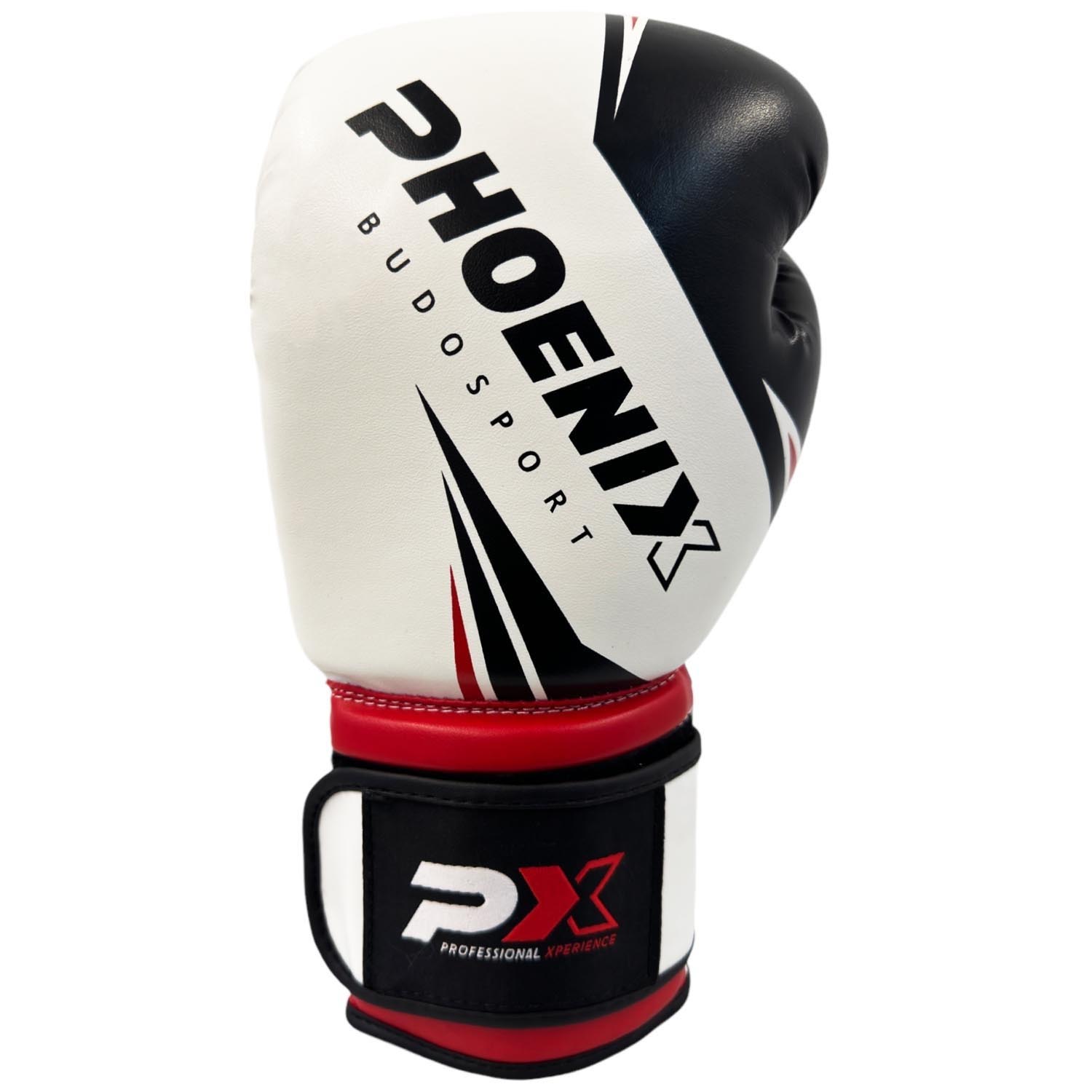 PX Boxing Gloves, Legacy, white-black-red, 10 Oz
