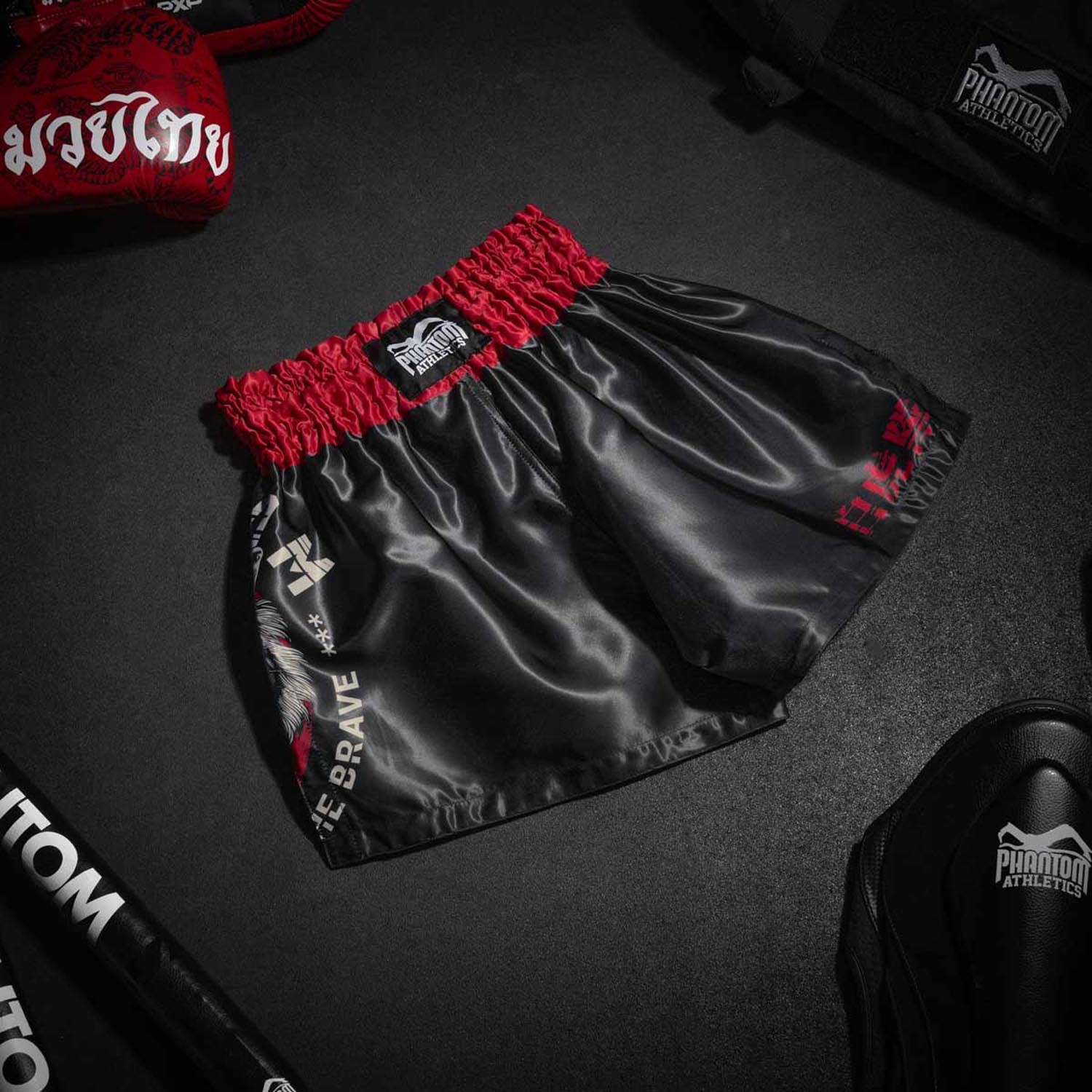 Phantom Athletics Muay Thai Shorts, Tiger Unit, black-red, XXL