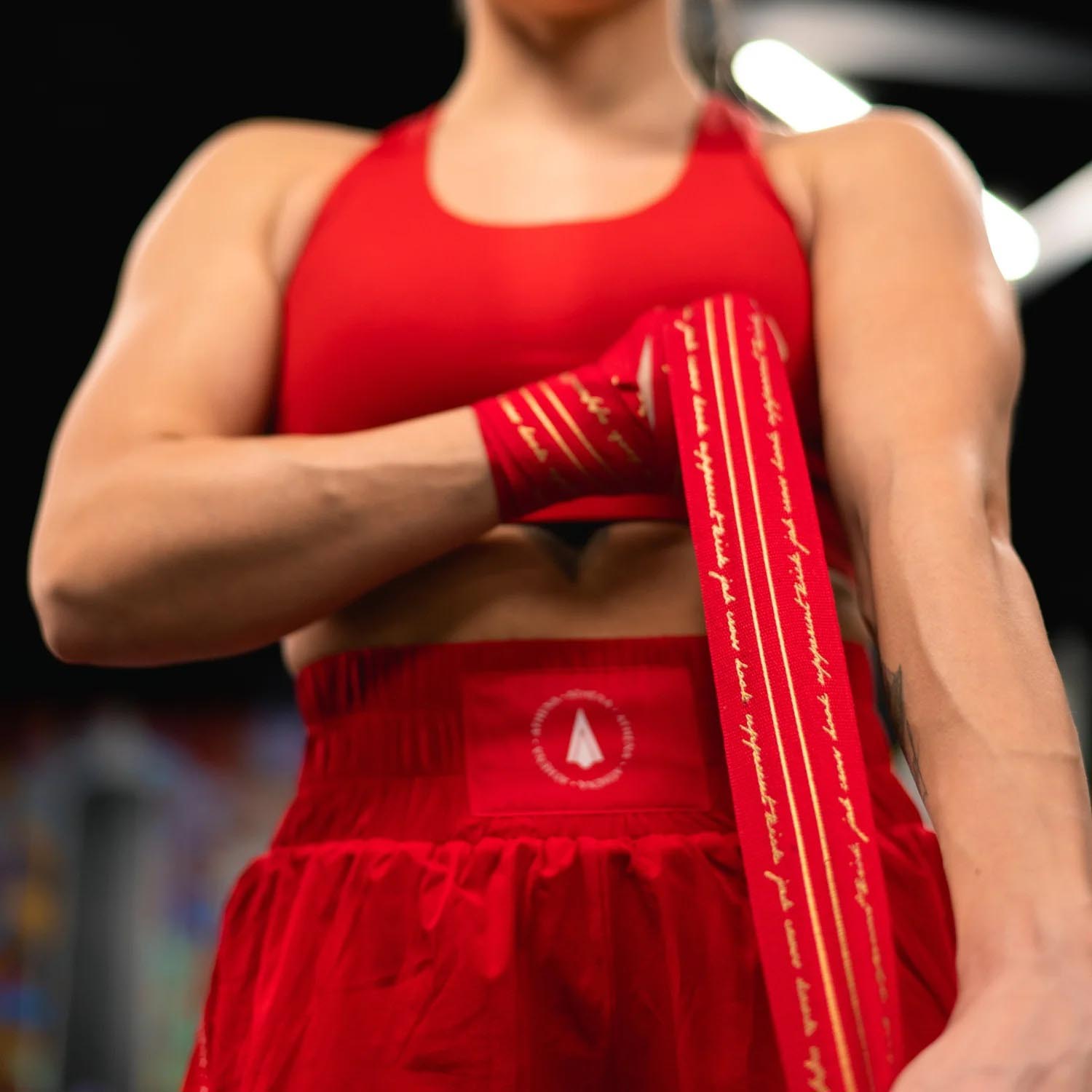 ATHENA Hand Wraps, Nerio, semi elastic, 4.5 m, red-gold