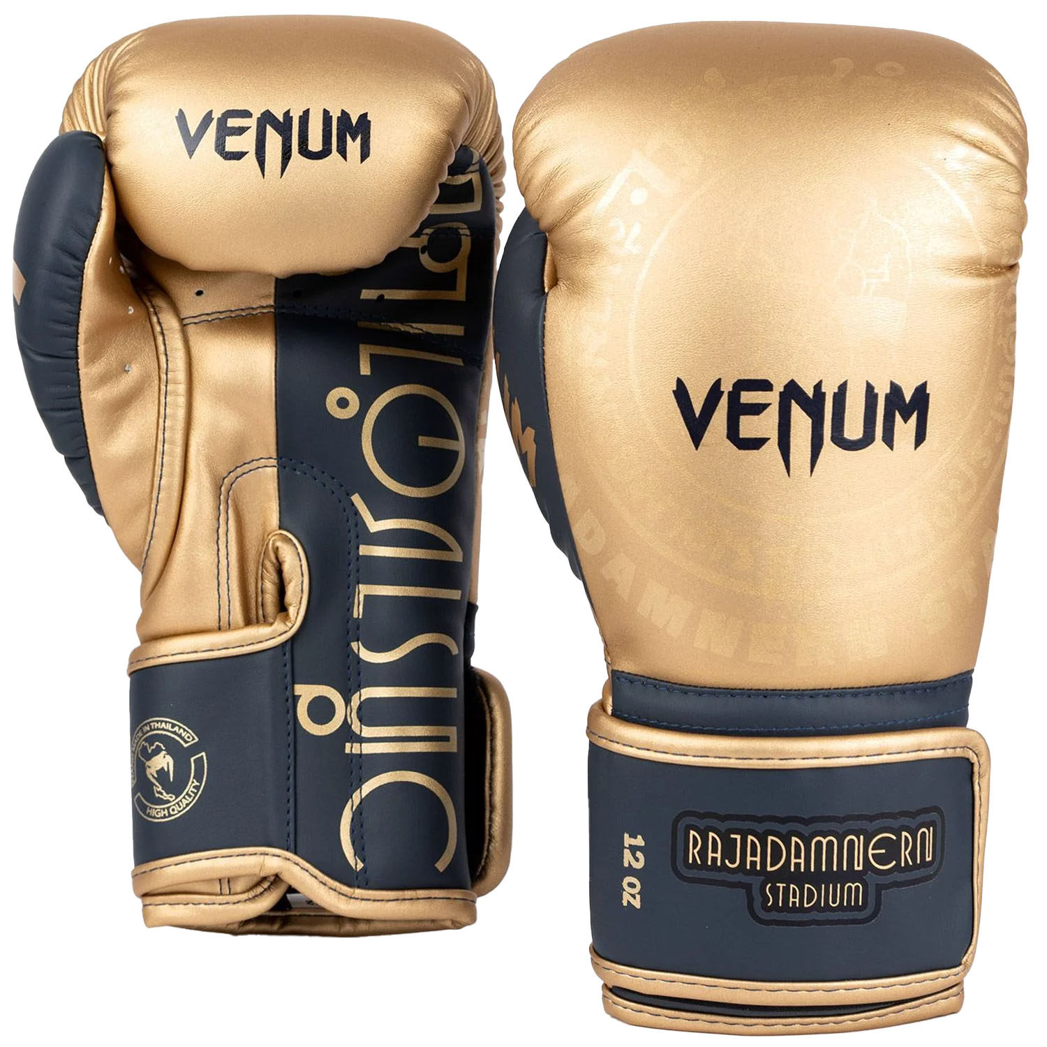 VENUM Boxing Gloves, Rajadamnern, gold-navy