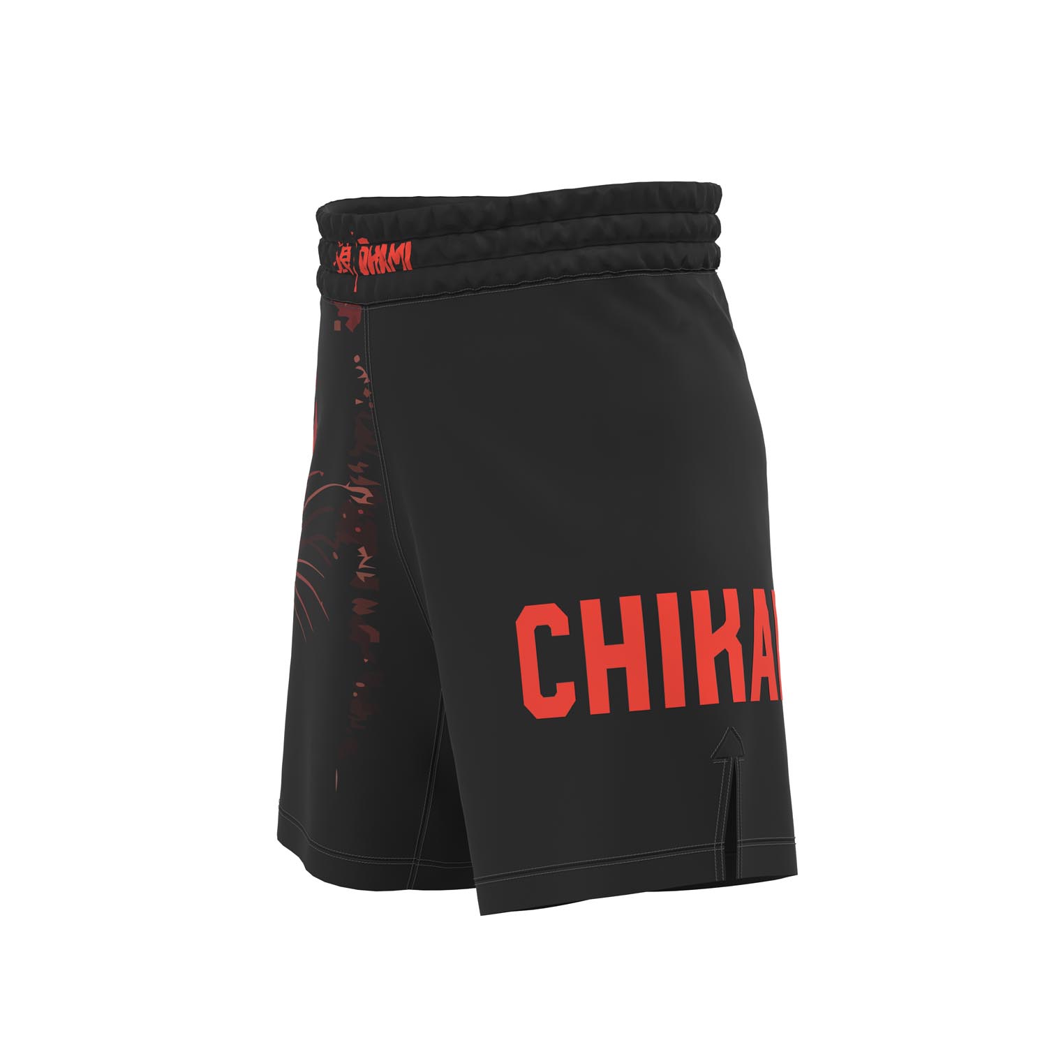 OKAMI MMA Fight Shorts, Kids, Wolfpack, black-red, XL