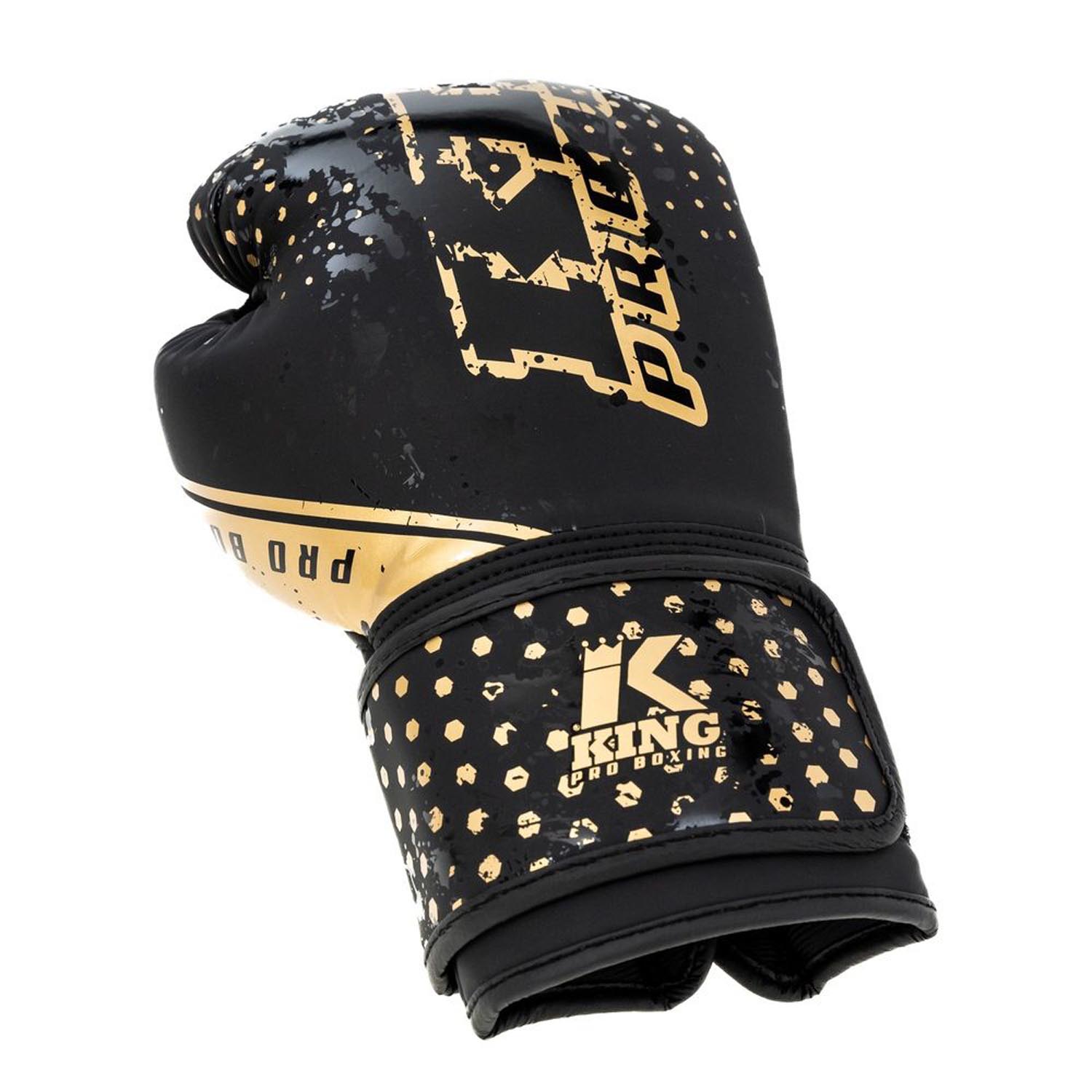 KING PRO BOXING Boxing Gloves, Hexagon 2, black-gold, 6 Oz