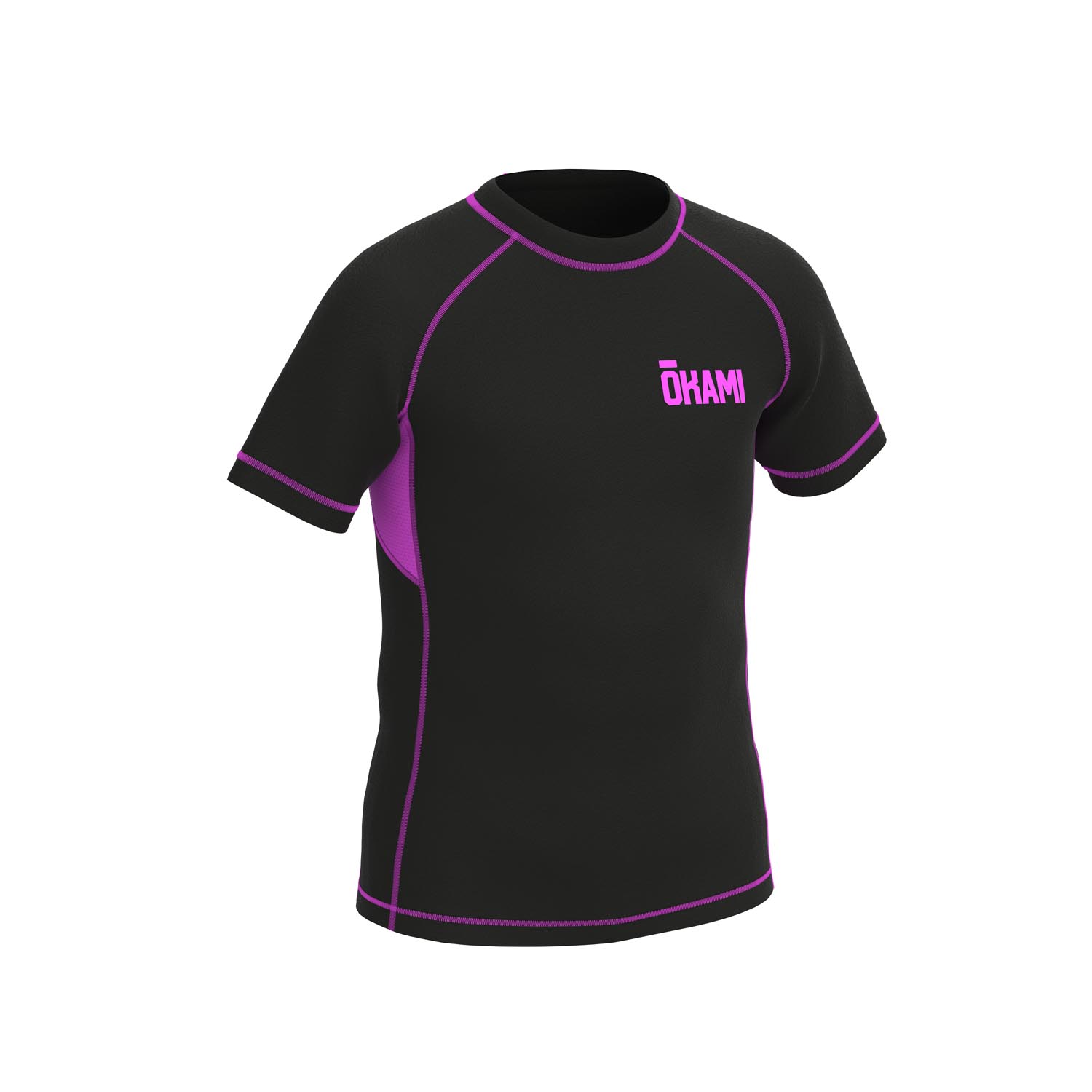 OKAMI Rashguard, Kids, Grapplino, black-pink