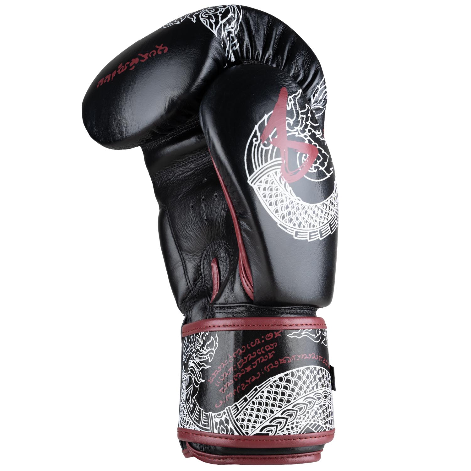 8 WEAPONS Boxhandschuhe, Sak Yant Naga, schwarz-braun, 14 Oz