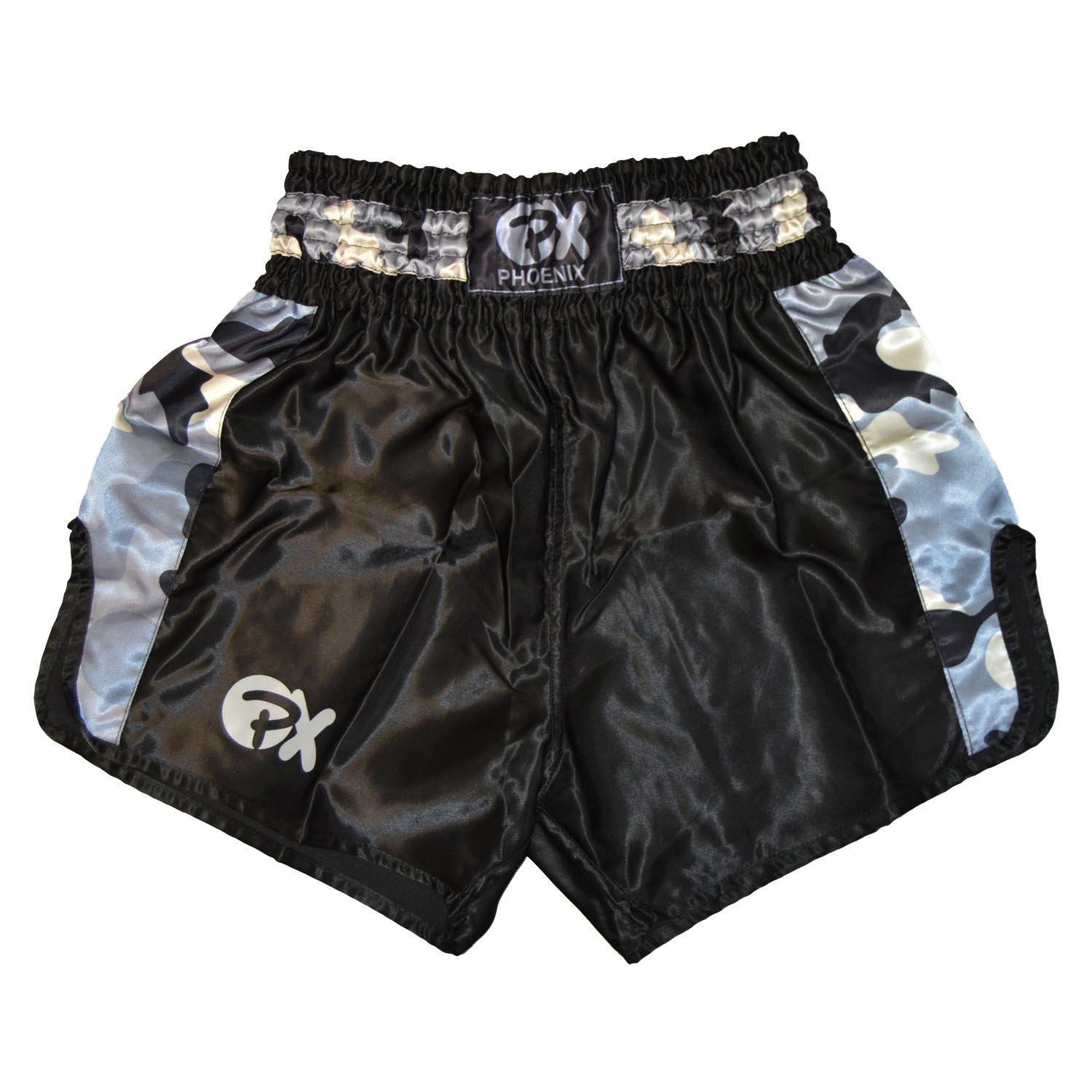 PX Muay Thai Shorts, Contender, black-camo, S