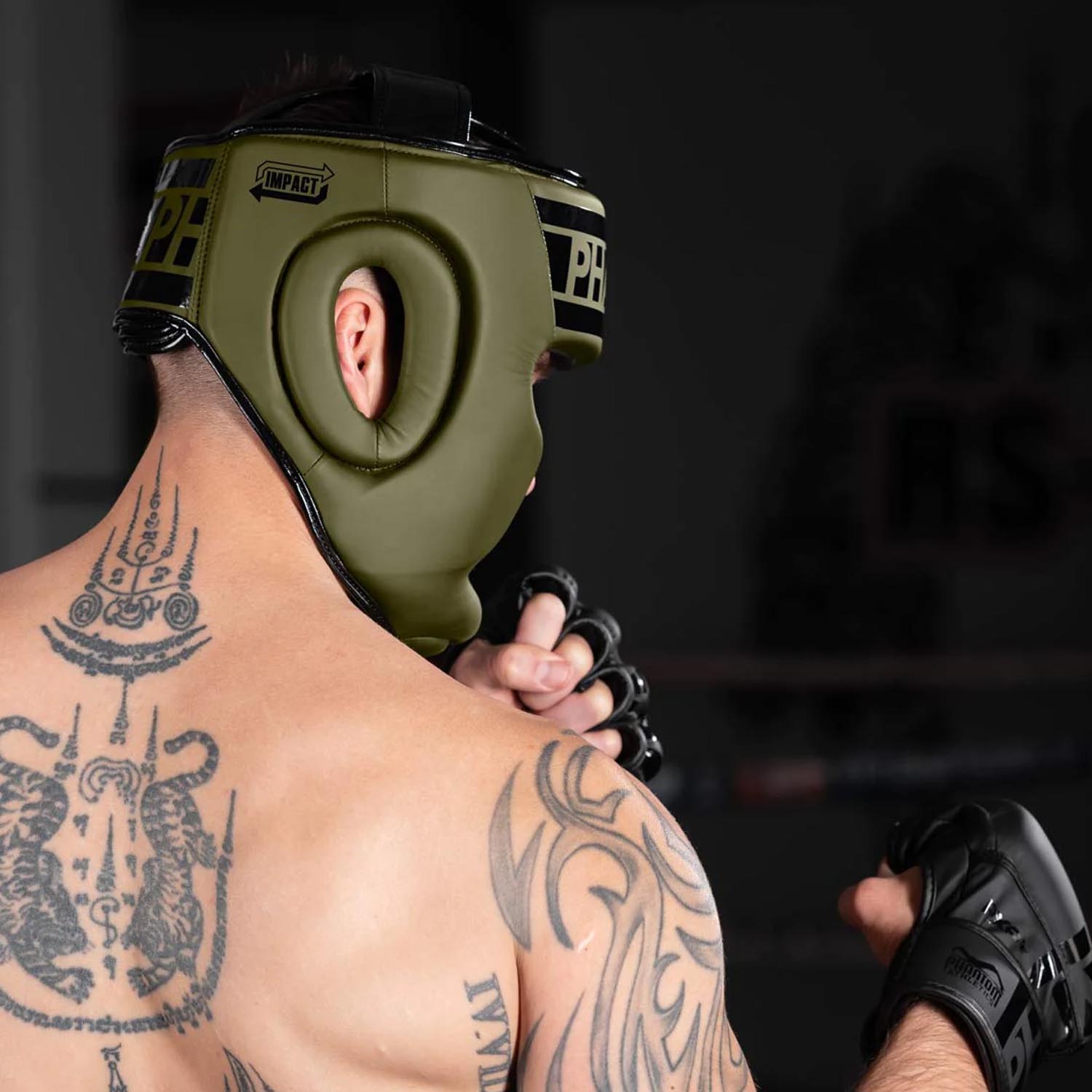 Phantom Athletics Headguard, Apex, Full Face, army