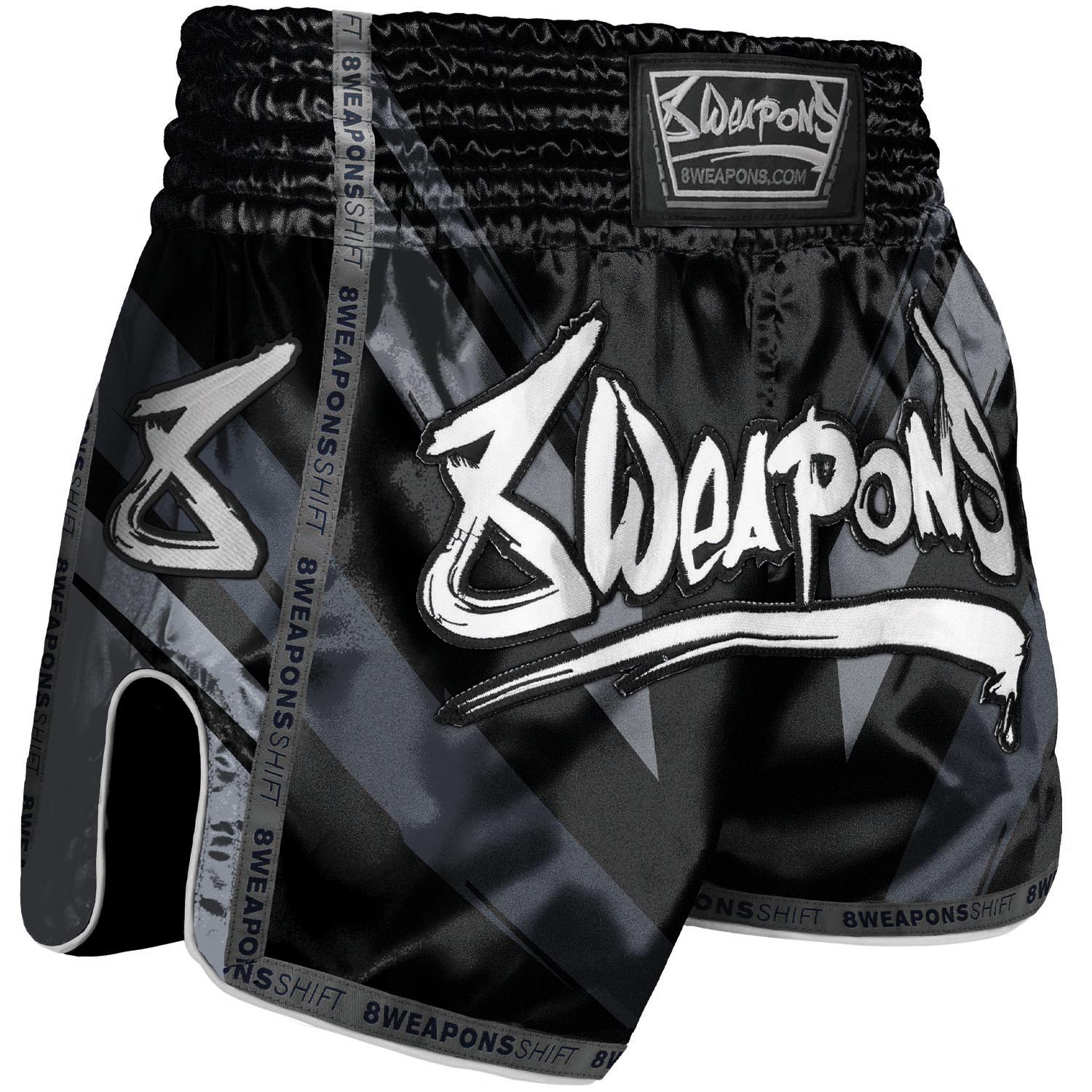 8 WEAPONS Muay Thai Shorts, Shift, black-matt, XXL
