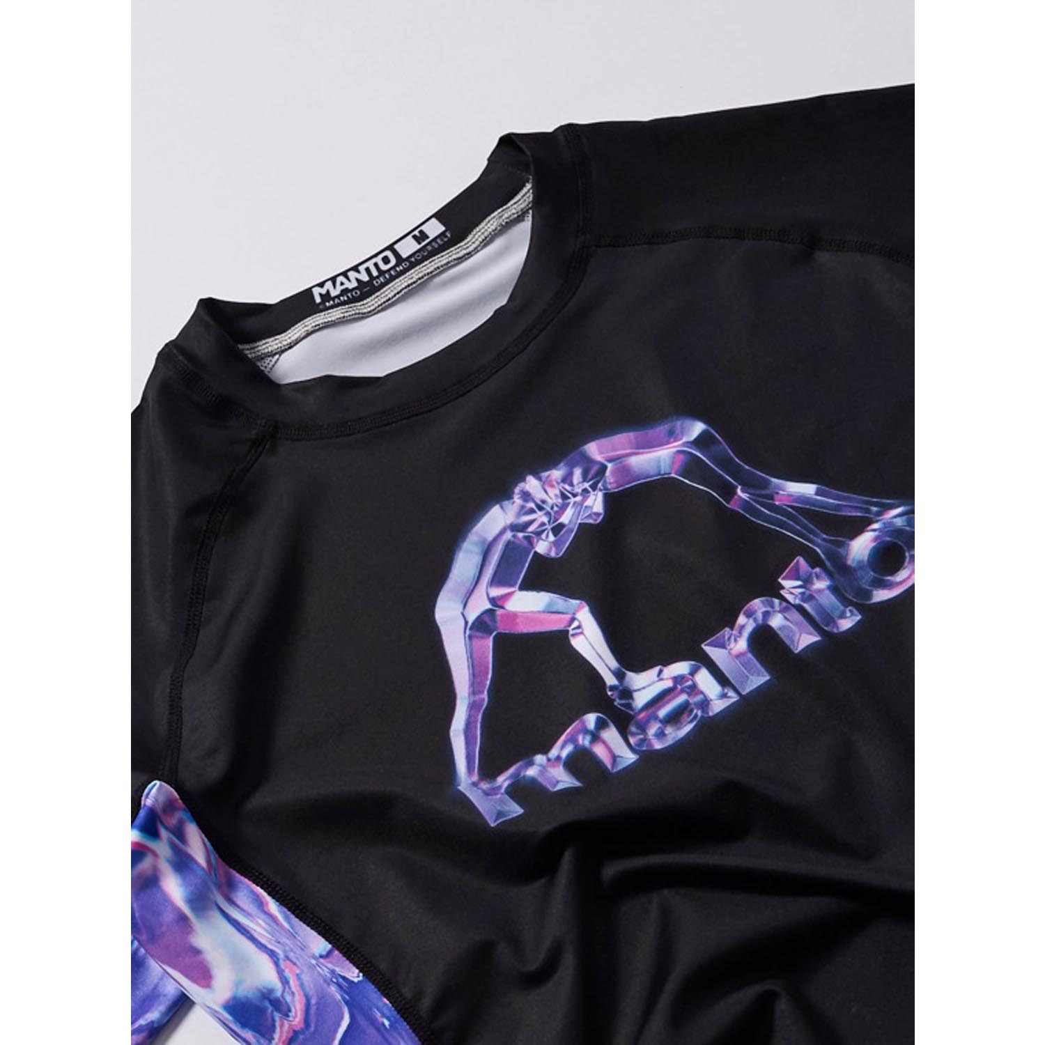 MANTO Rashguard, S/S, Mirage, black-purple, S