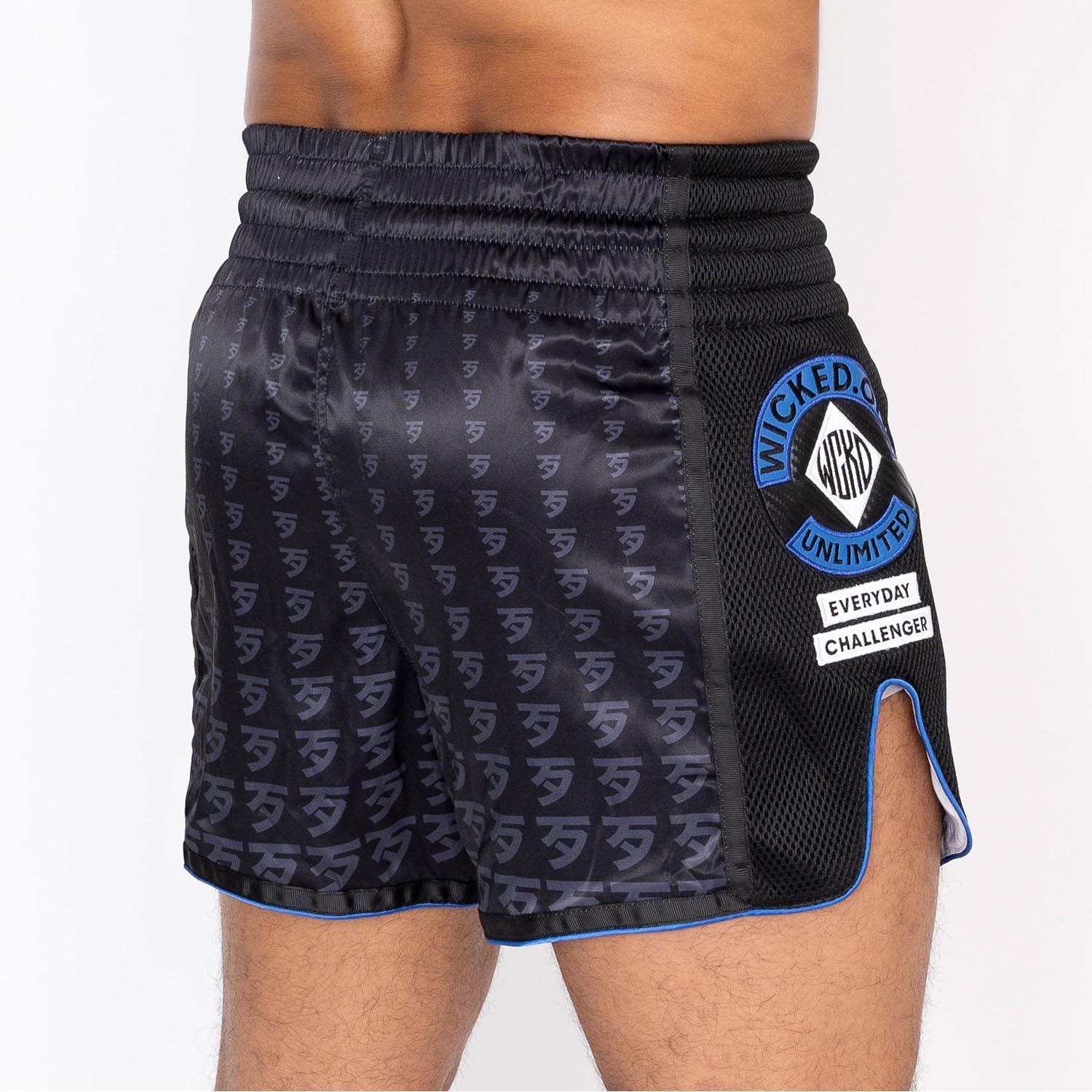 Wicked One Muay Thai Shorts, Infinit, black-blue, S