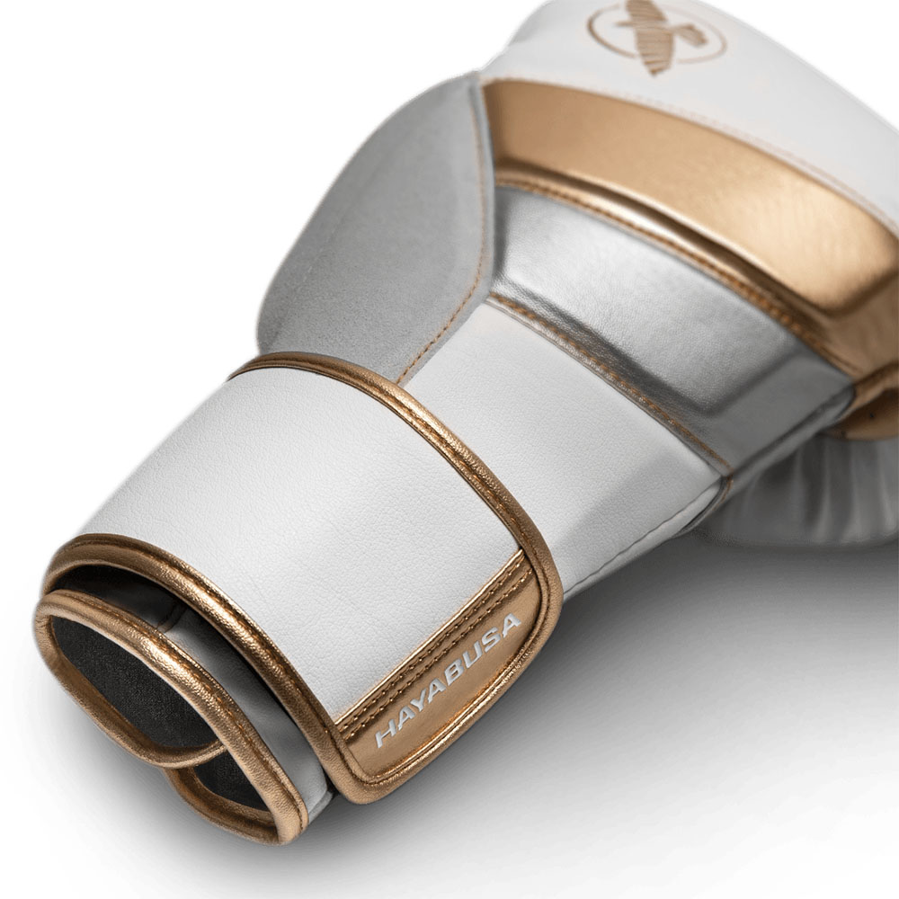 Hayabusa Boxhandschuhe, T3, weiß-gold, 12 Oz