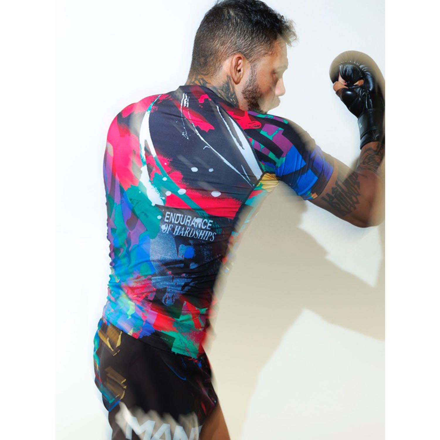 MANTO Rashguard, S/S, Rave, black-pink, XXL