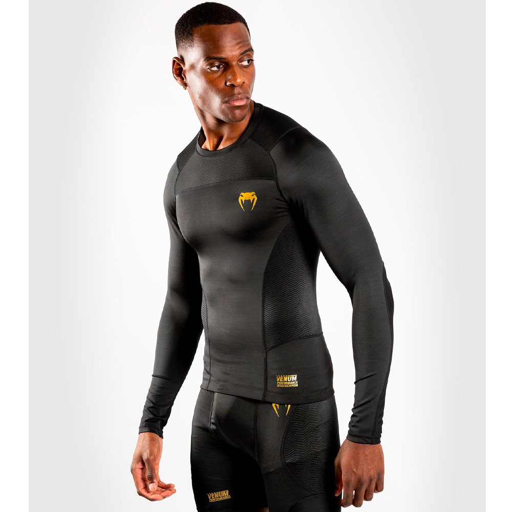 VENUM Rashguard, L/S, G-Fit, schwarz-gold, XL