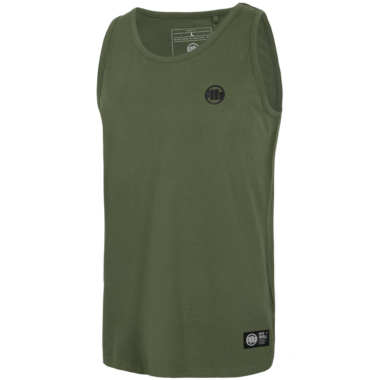 Pit Bull West Coast Tank Top, Small Logo, olive, XXXL