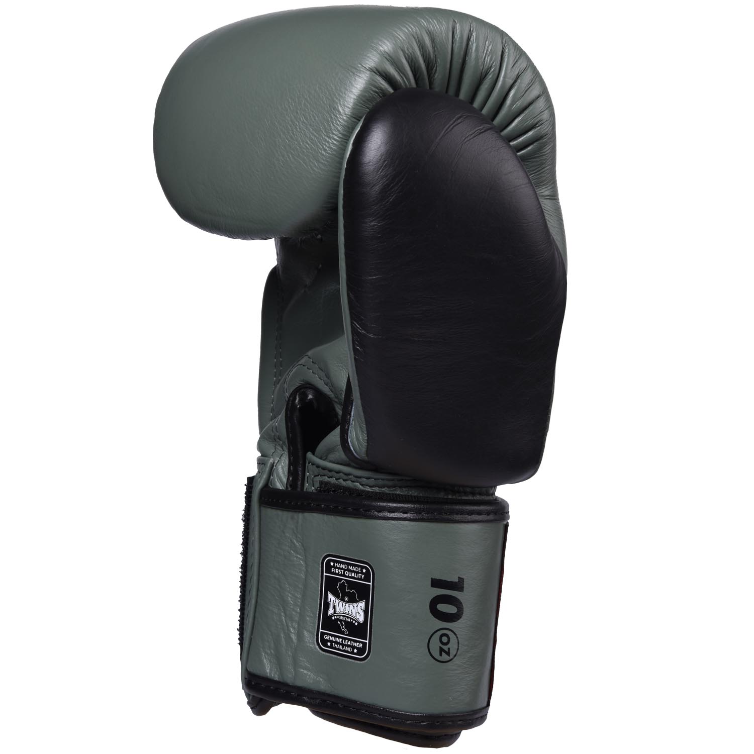 TWINS Special Boxhandschuhe, Leder, BGVL-8, grün-schw, 16 Oz