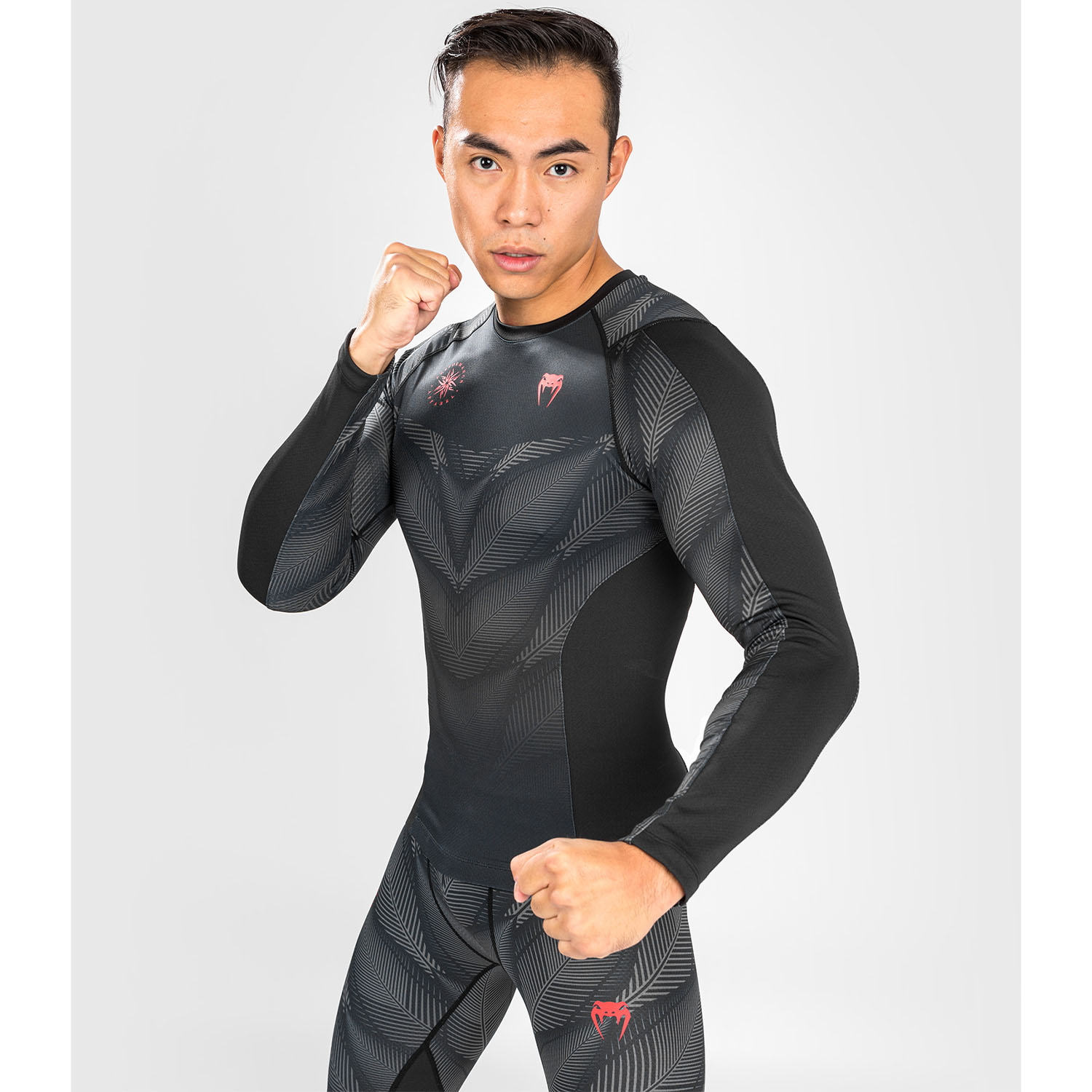 VENUM Rashguard, L/S, Phantom, black-red, XXL