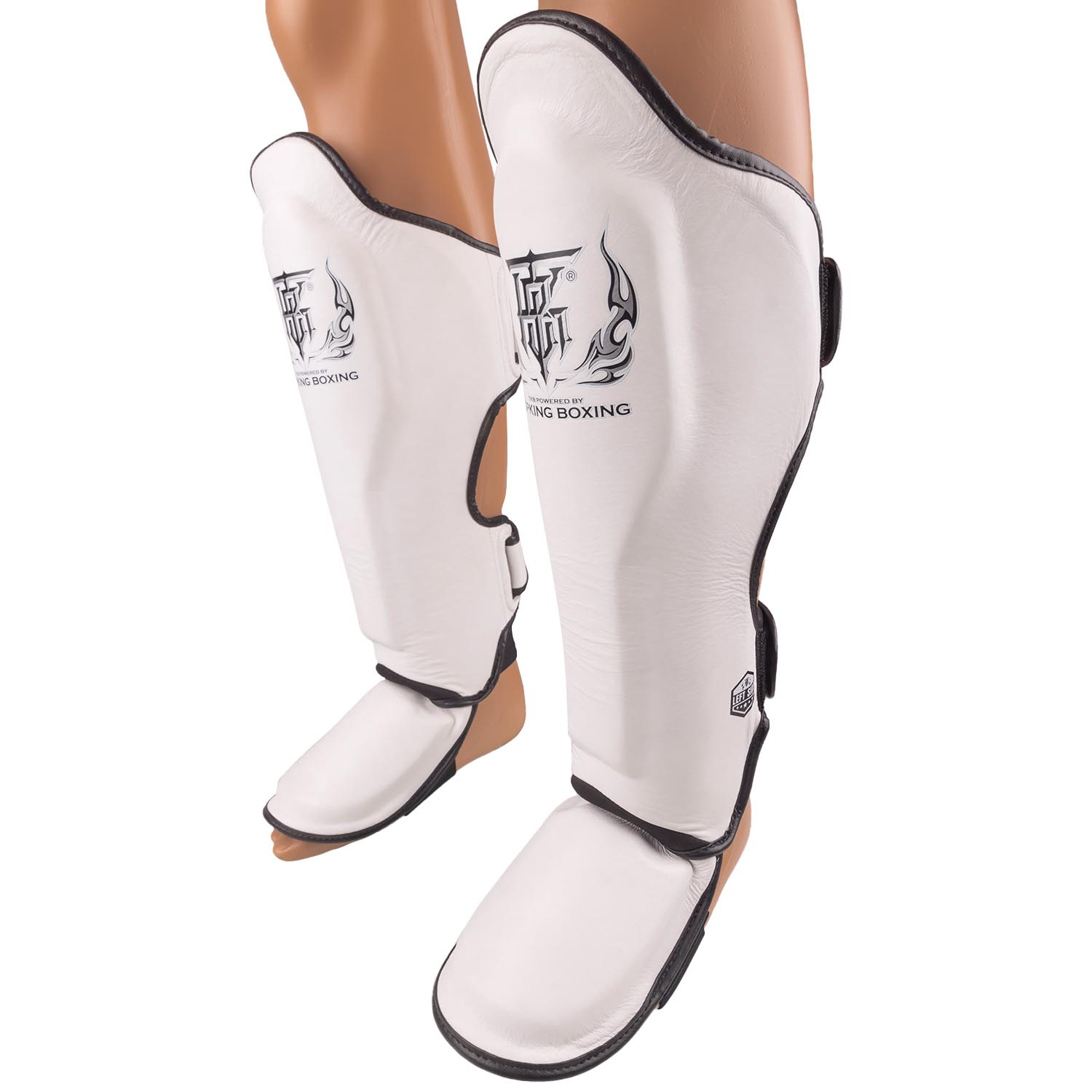 TOP KING BOXING Shin Guard, Pro, white-black, XL