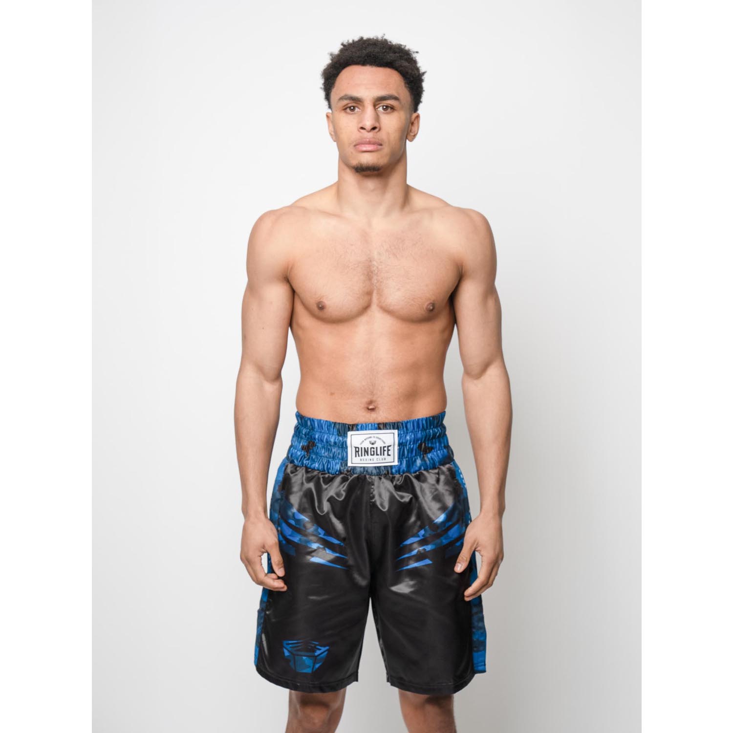 RINGLIFE Boxing Shorts, Unit, black-blue camo, XXL