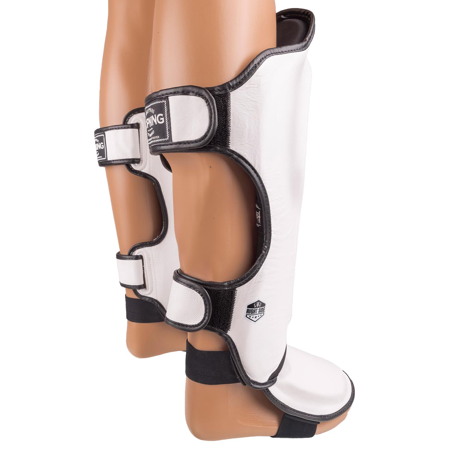 TOP KING BOXING Shin Guard, Pro, white-black, XL