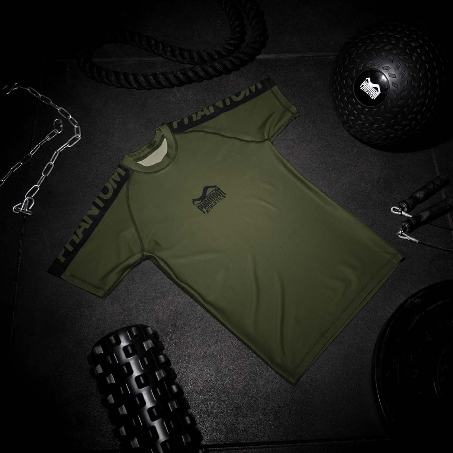 Phantom Athletics Rashguard, S/S, Evo Apex, Army, XXL
