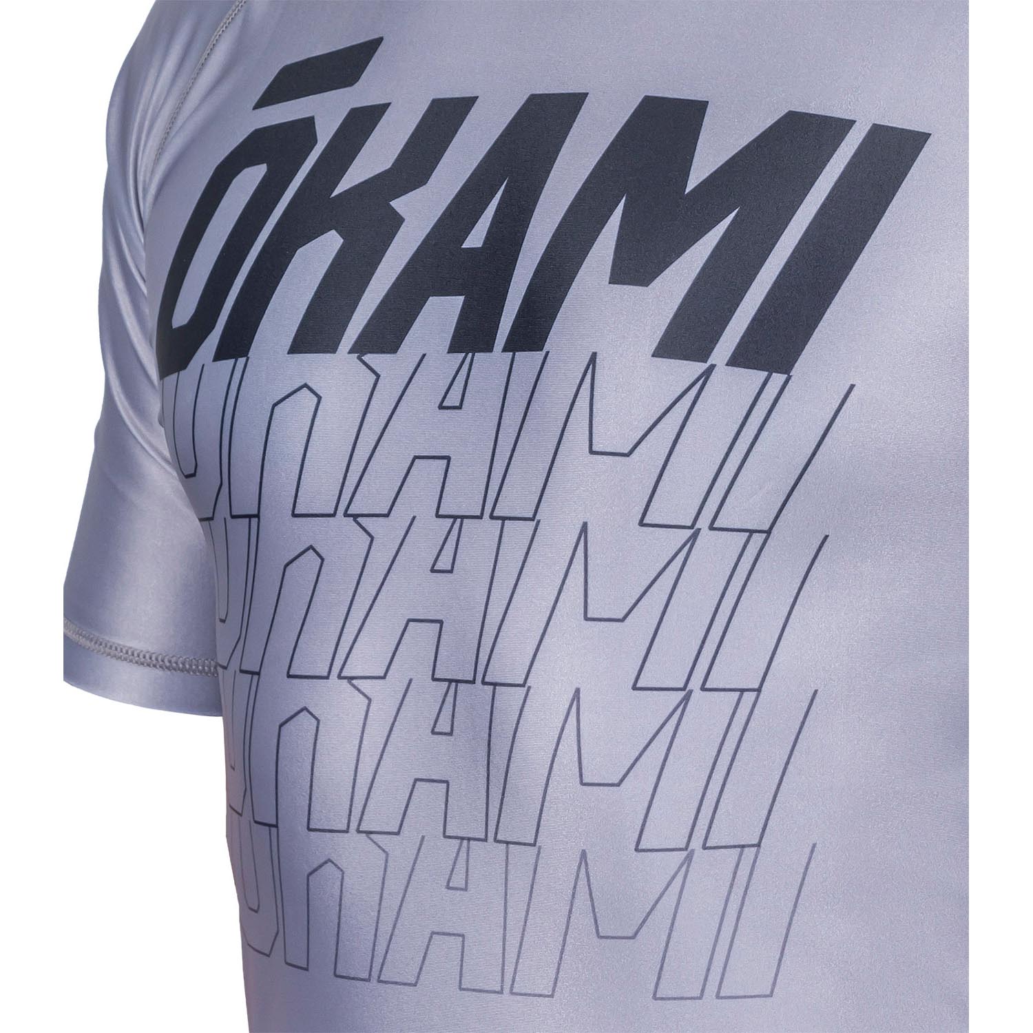 OKAMI Rashguard, S/S, Logo, grey, XXL